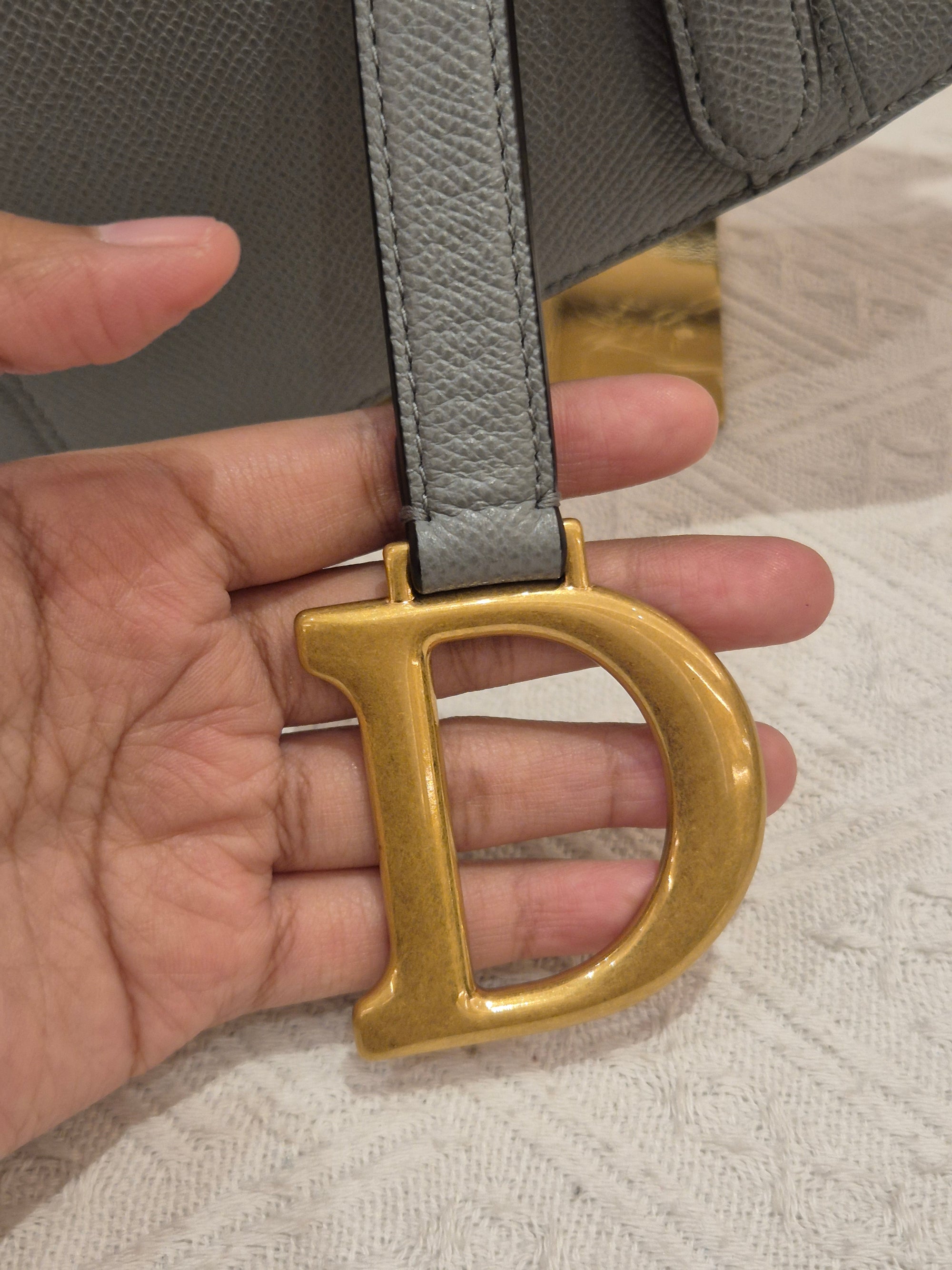 Dior Saddle Medium Grey
