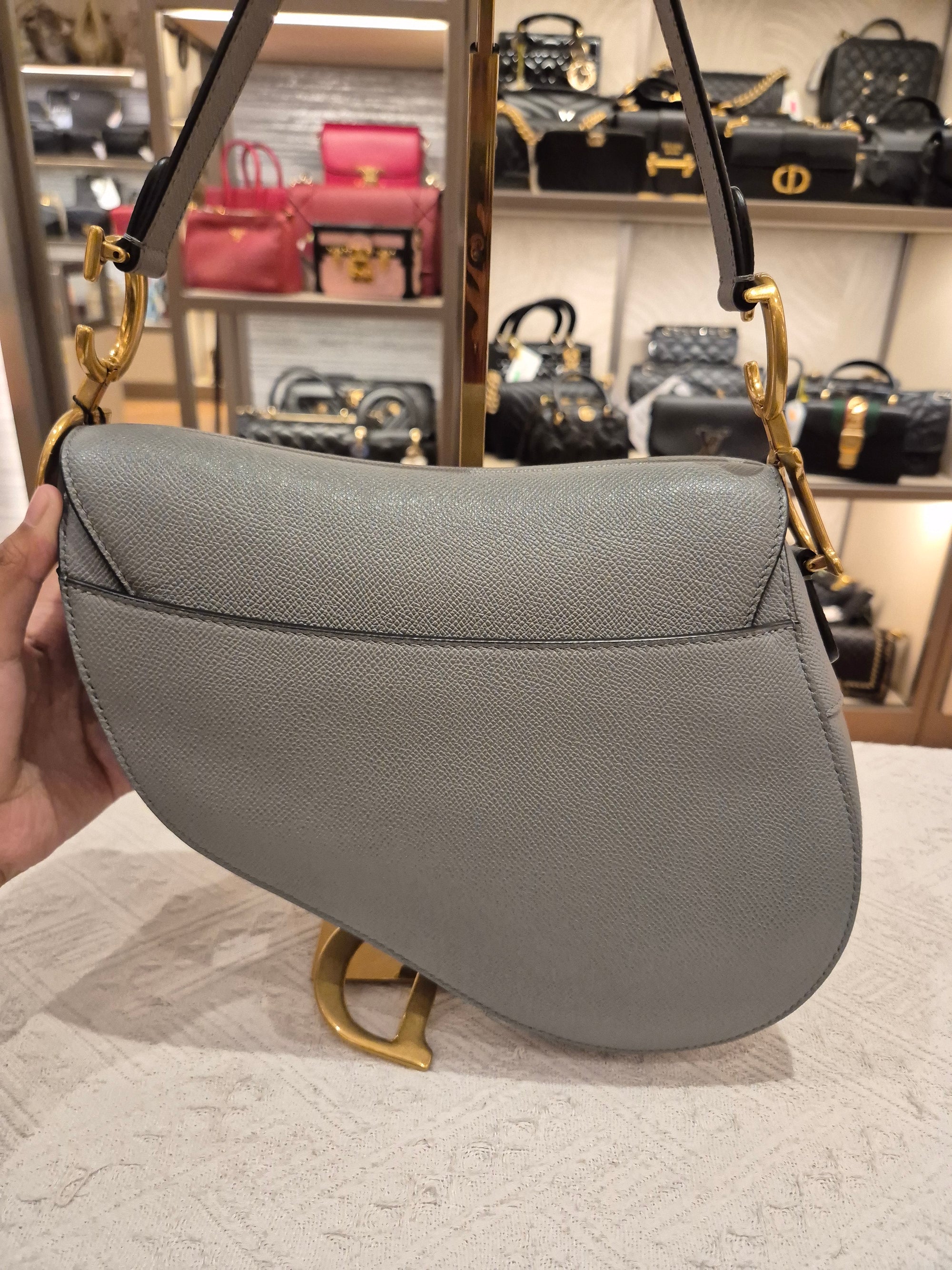 Dior Saddle Medium Grey