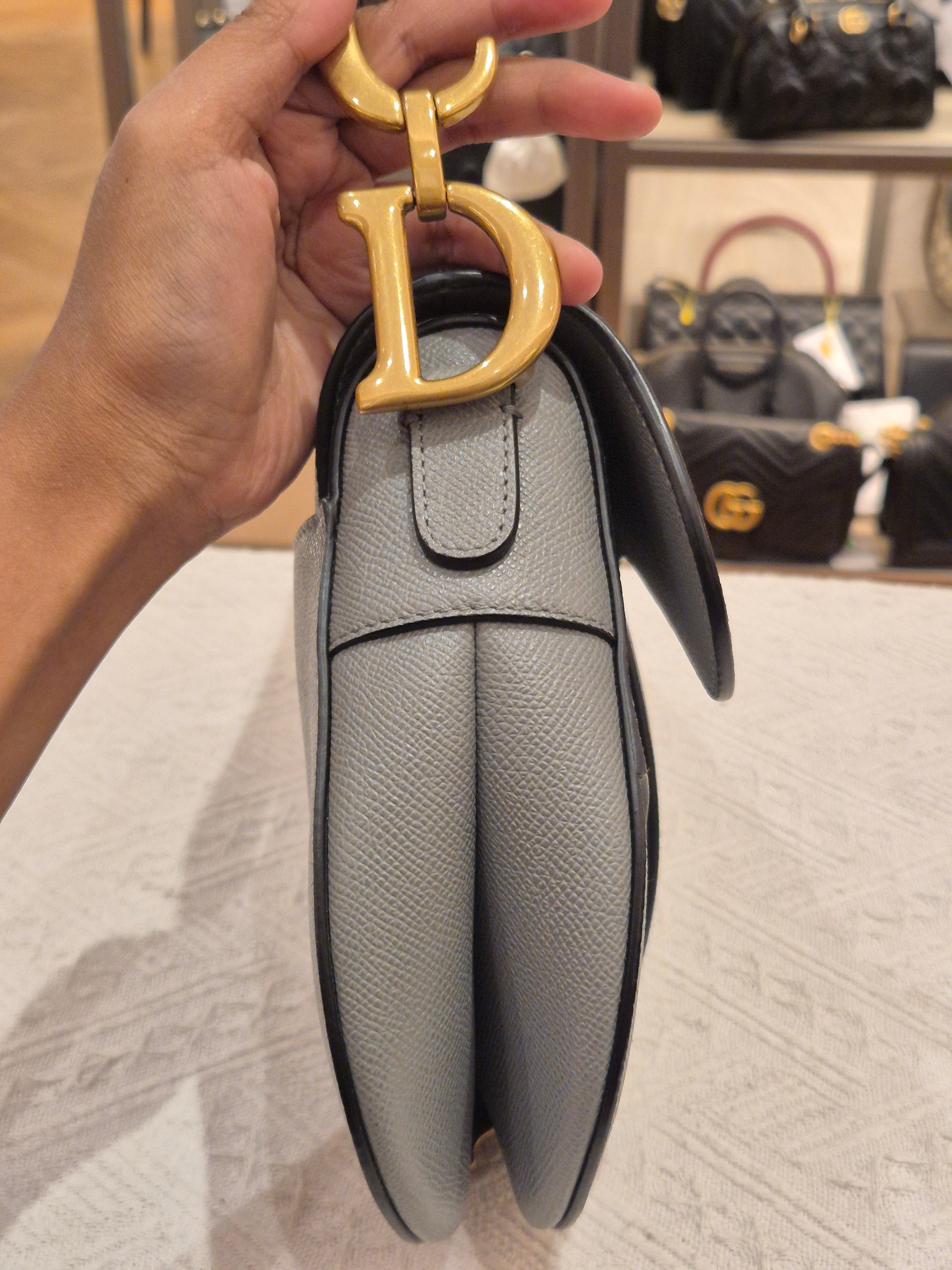Dior Saddle Medium Grey