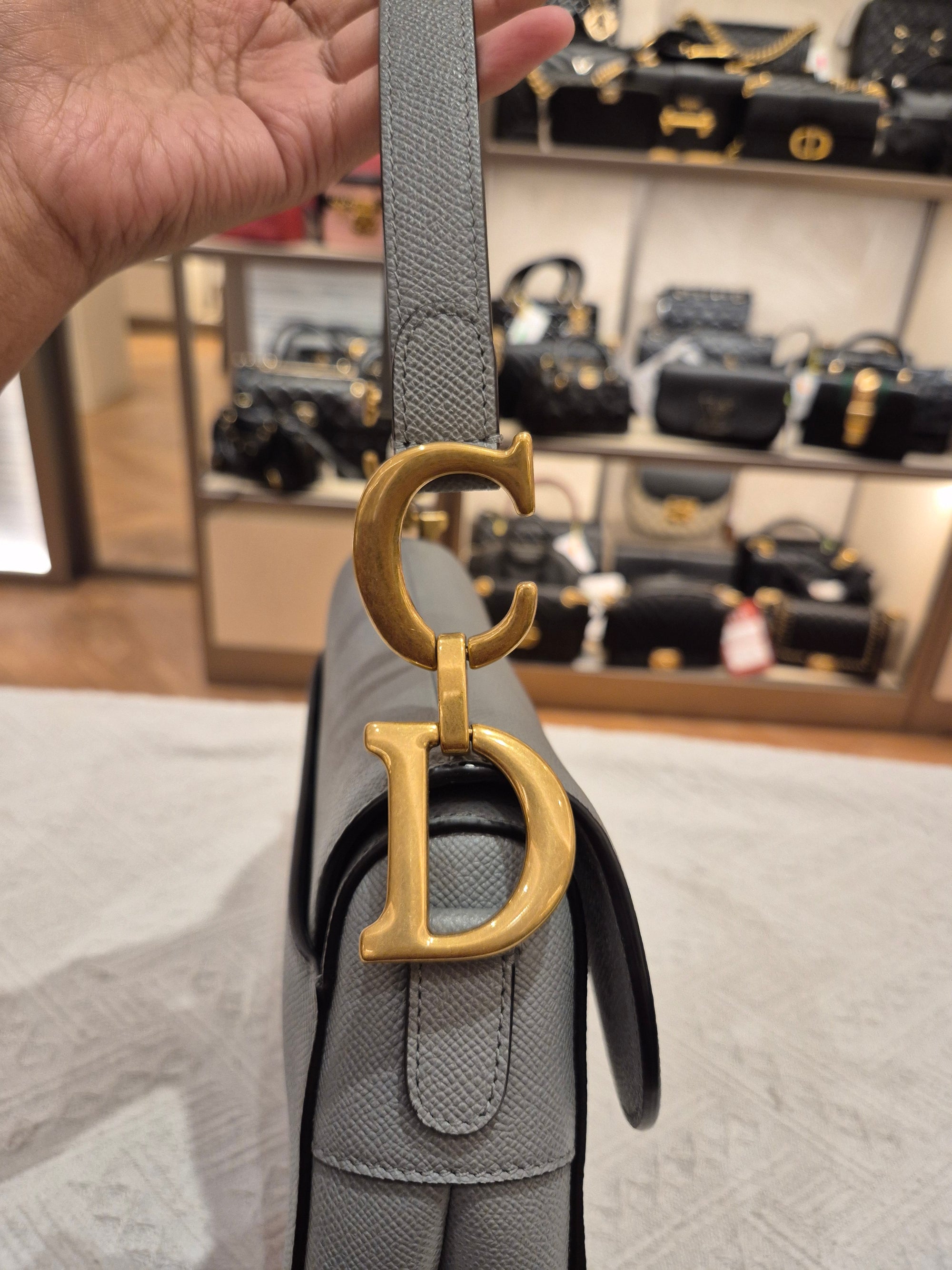 Dior Saddle Medium Grey