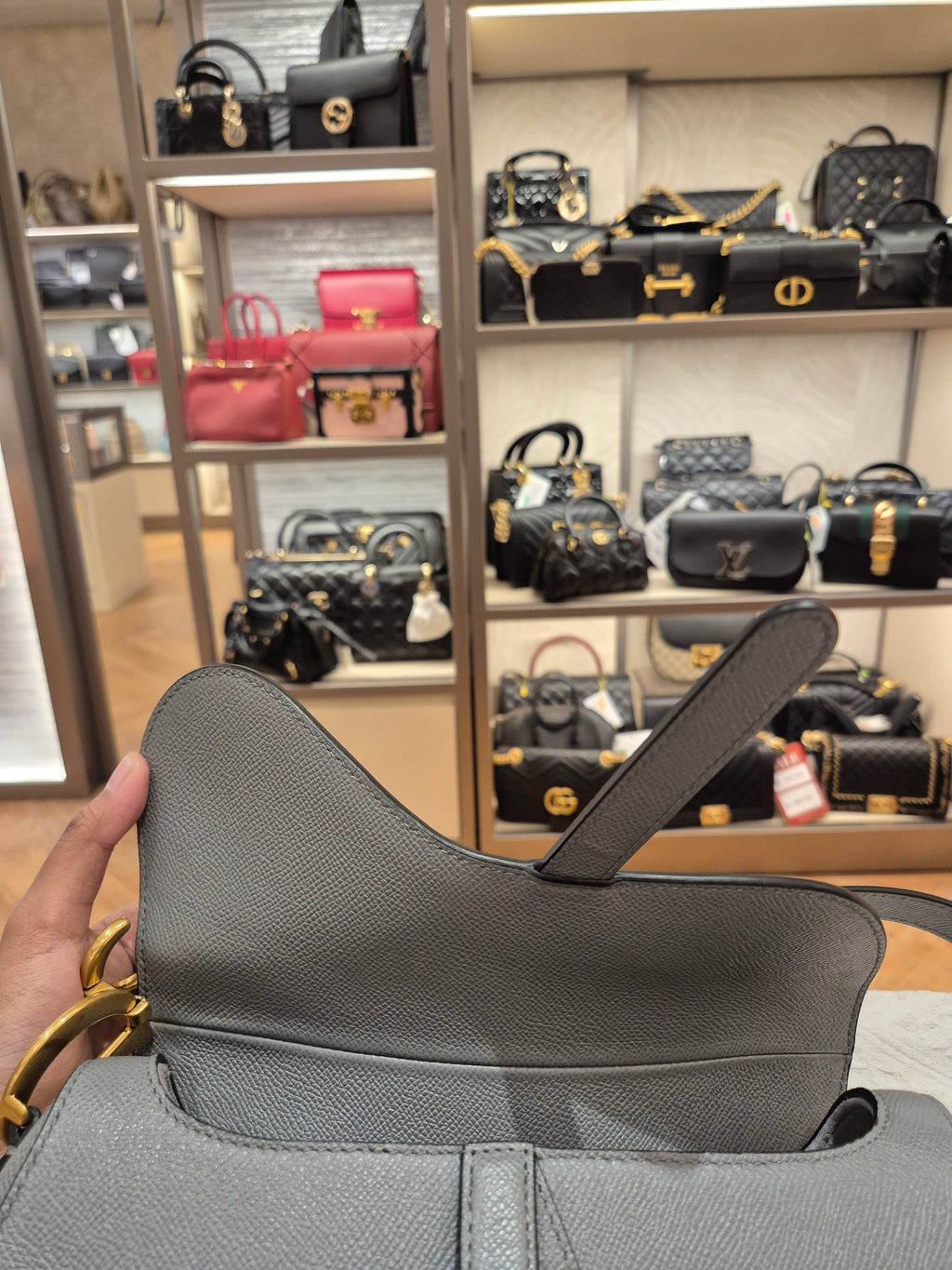 Dior Saddle Medium Grey