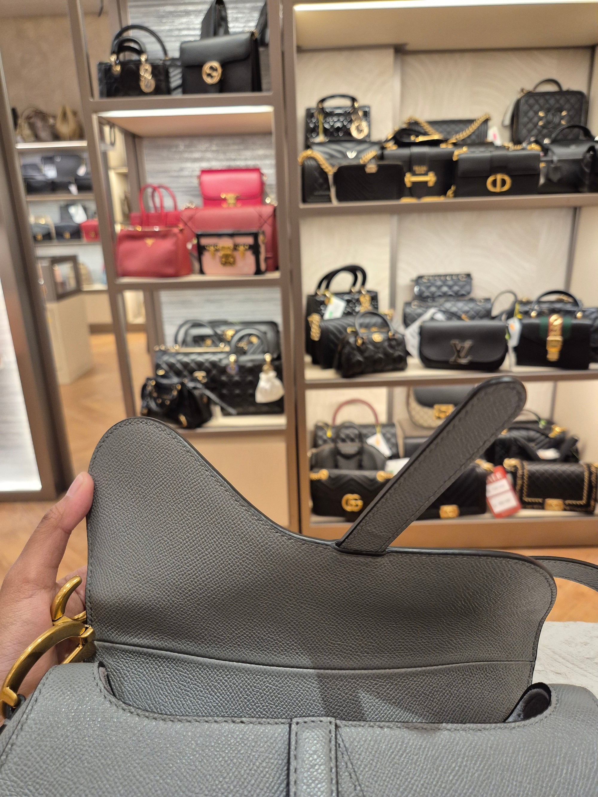 Dior Saddle Medium Grey