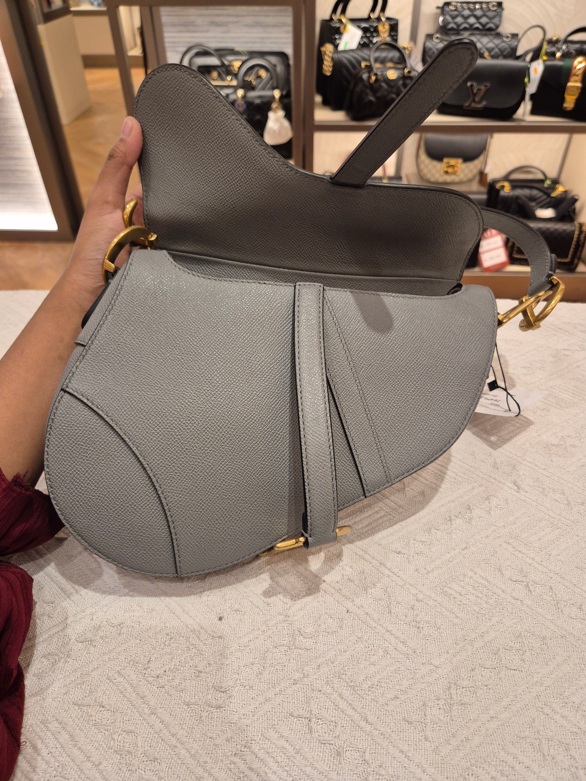 Dior Saddle Medium Grey