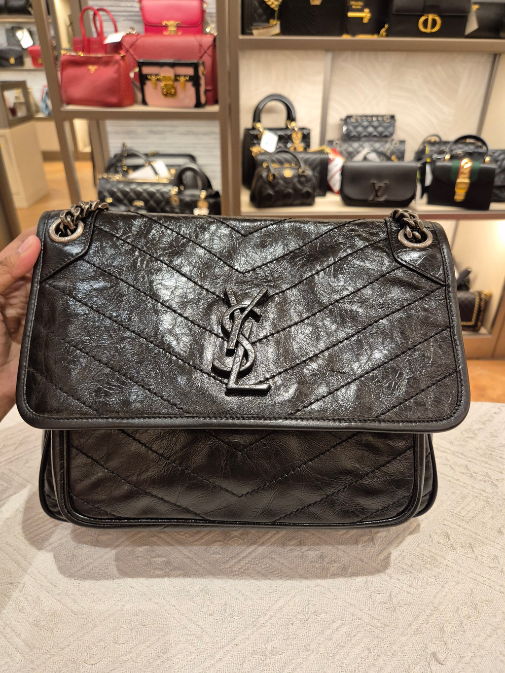 YSL Niki Medium Black RHW