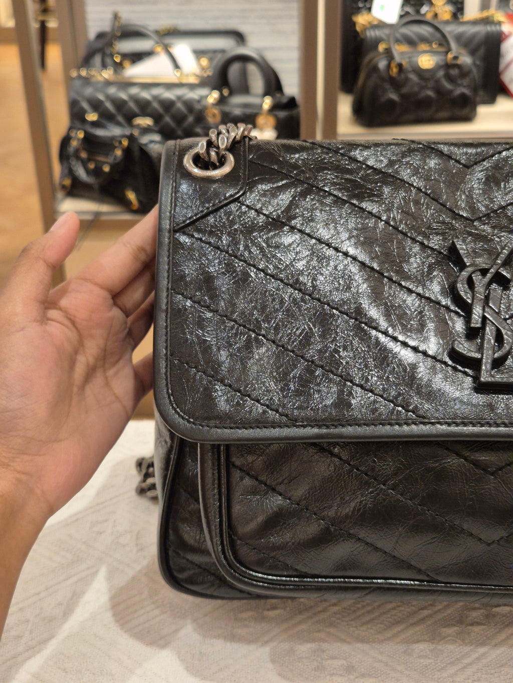 YSL Niki Medium Black RHW