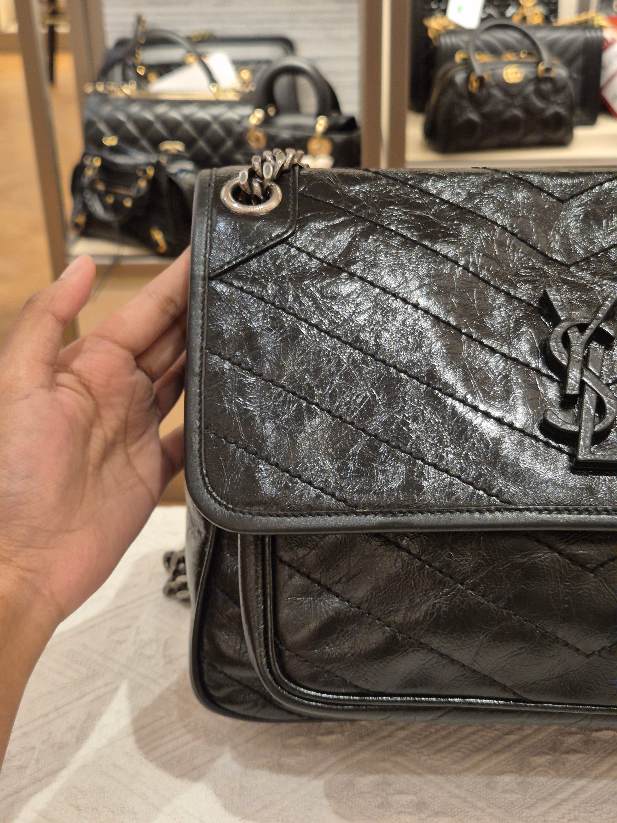 YSL Niki Medium Black RHW