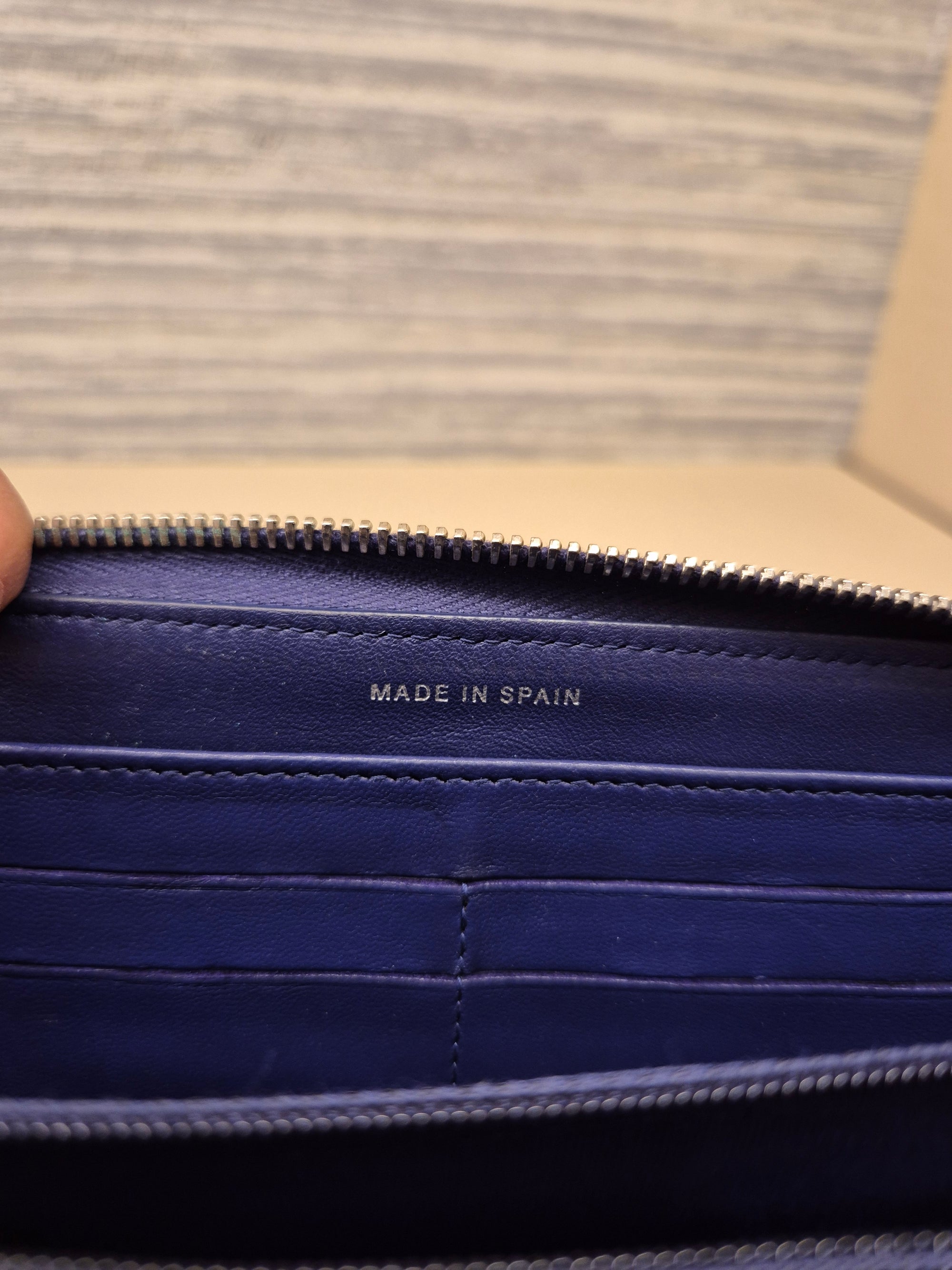 Chanel Zip Long Wallet Blue
