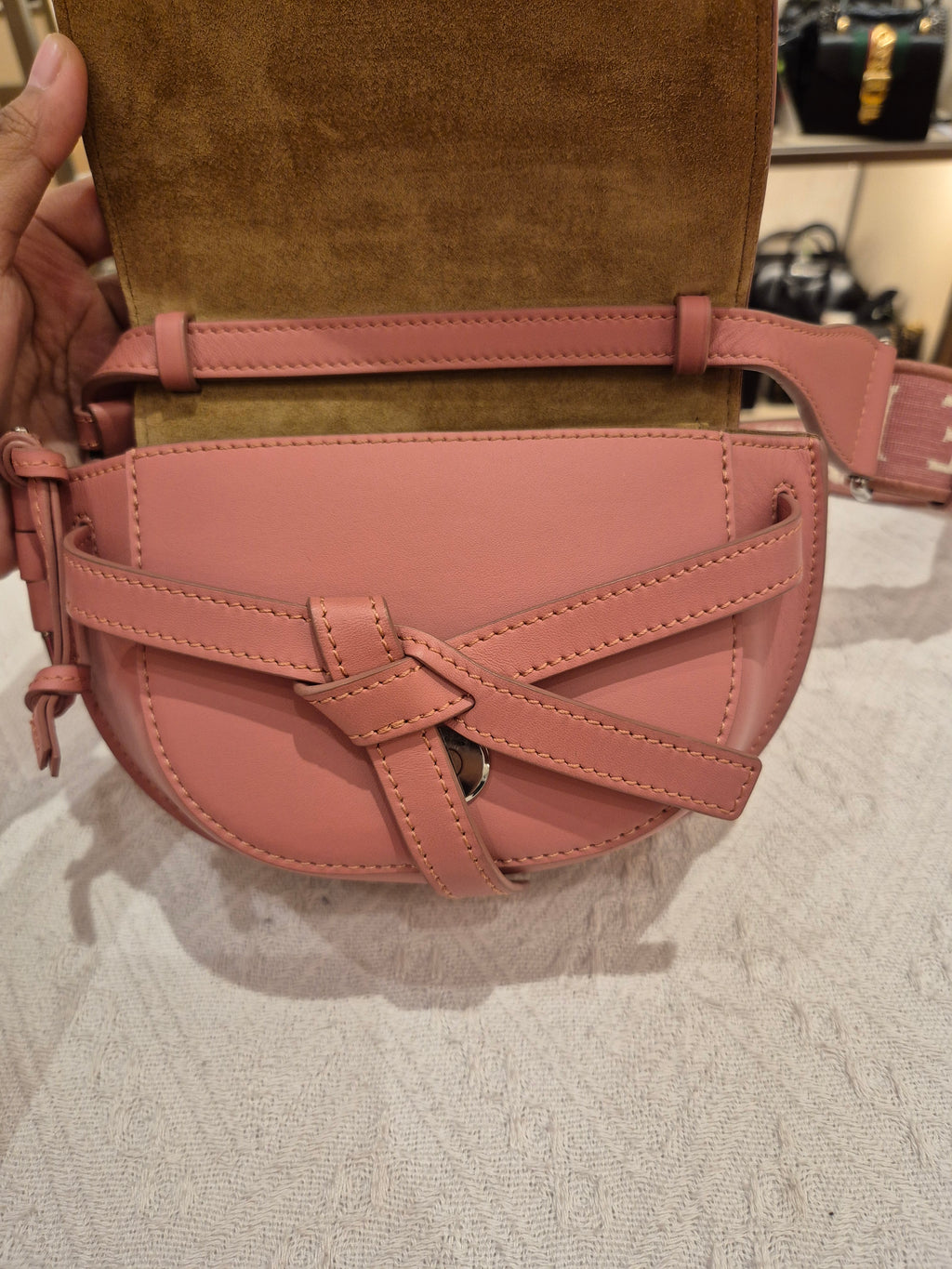 Loewe Mini Gate Plumrose