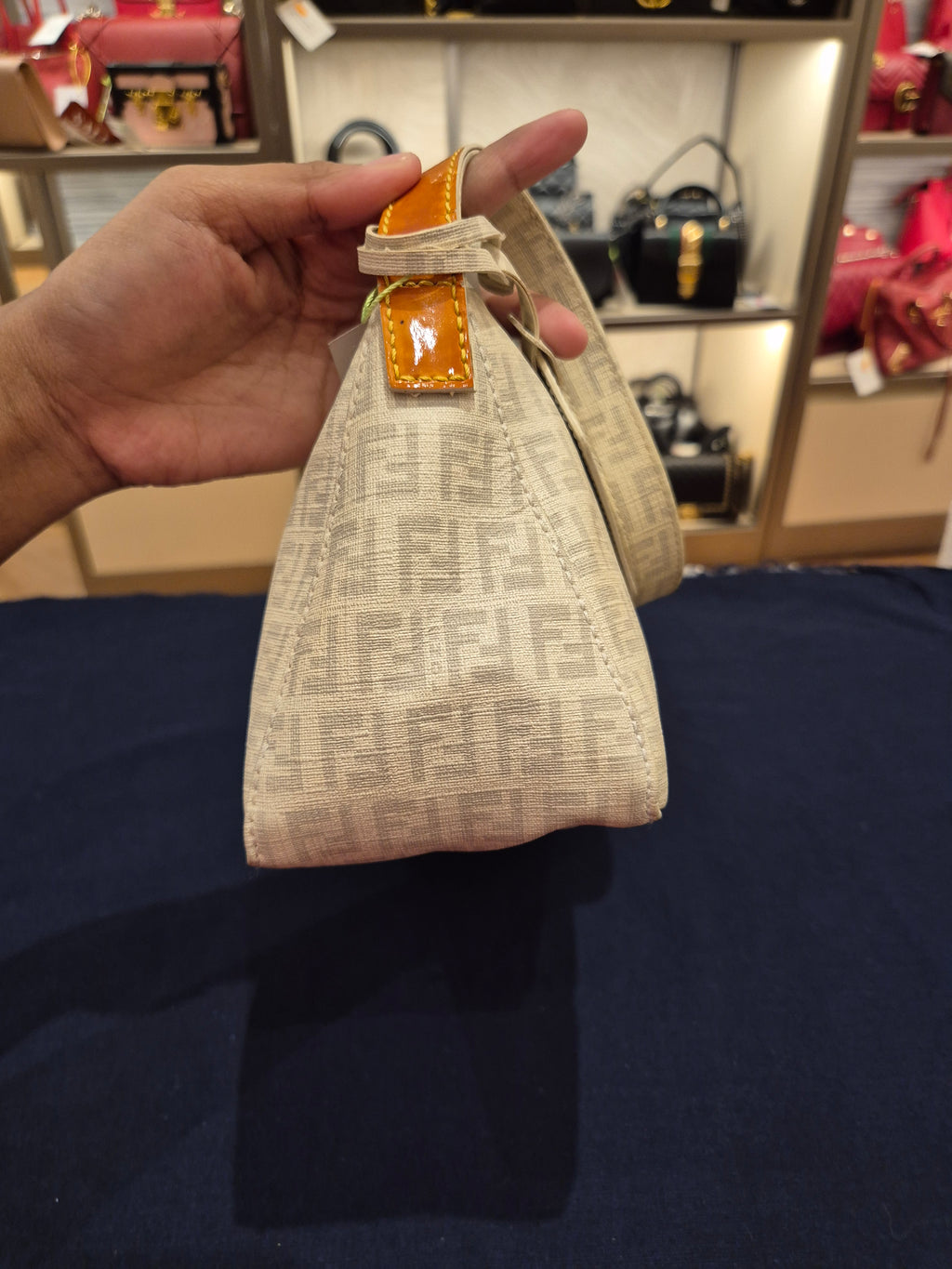 Fendi Zucchino Shoulder FF Ivory