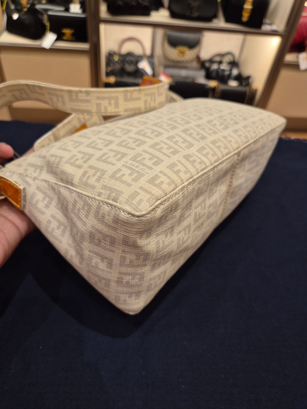 Fendi Zucchino Shoulder FF Ivory
