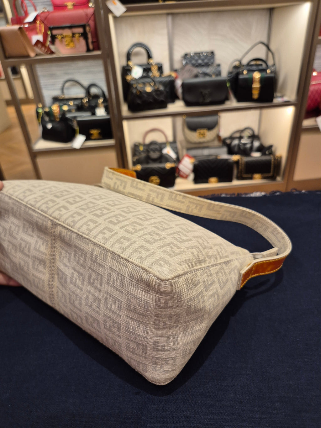 Fendi Zucchino Shoulder FF Ivory
