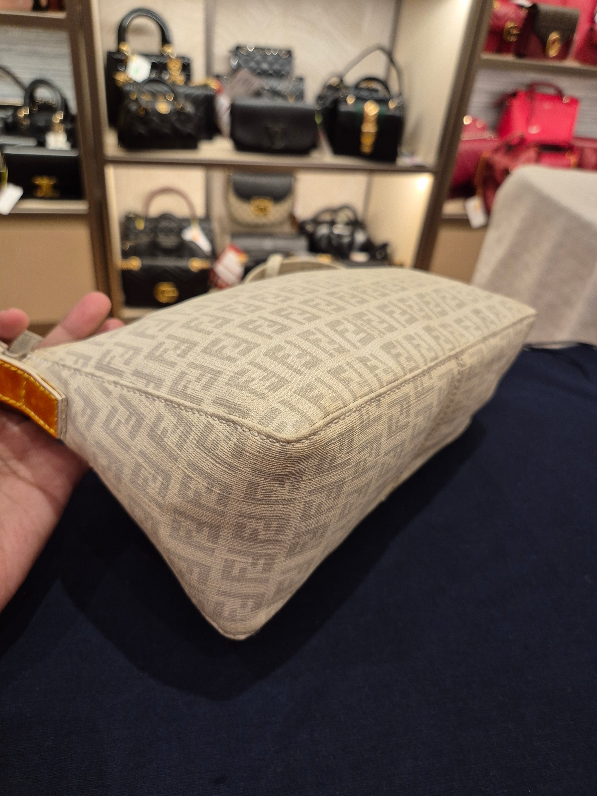 Fendi Zucchino Shoulder FF Ivory