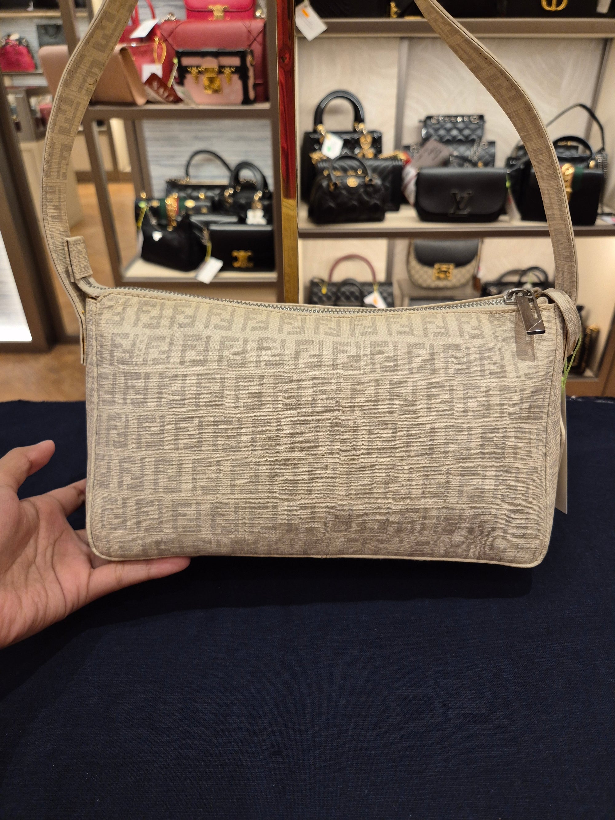 Fendi Zucchino Shoulder FF Ivory