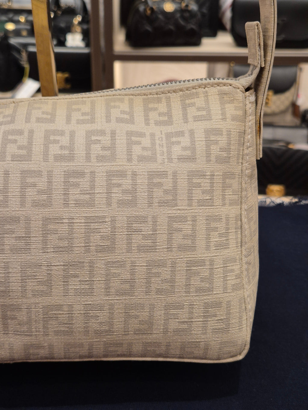Fendi Zucchino Shoulder FF Ivory
