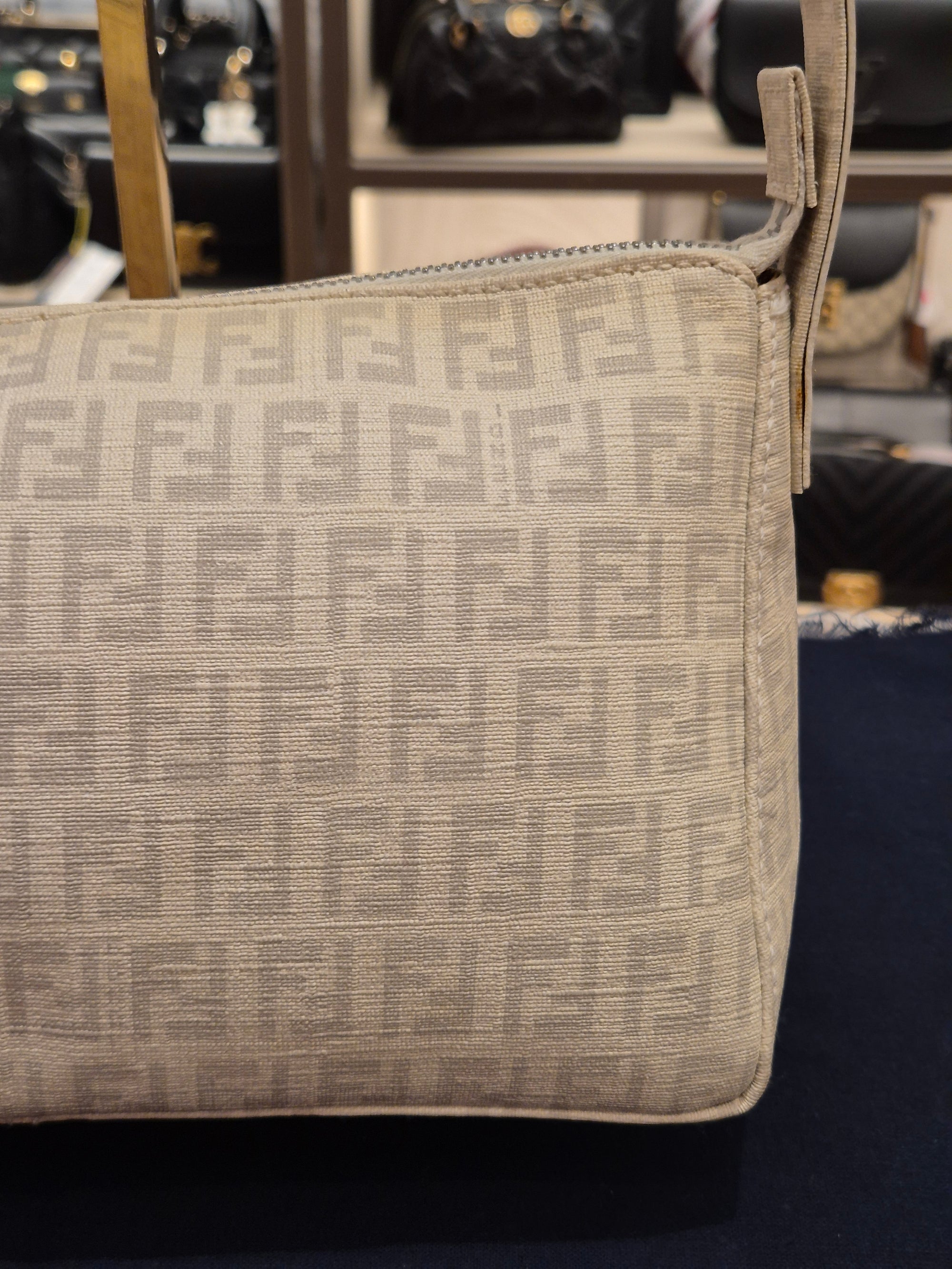 Fendi Zucchino Shoulder FF Ivory