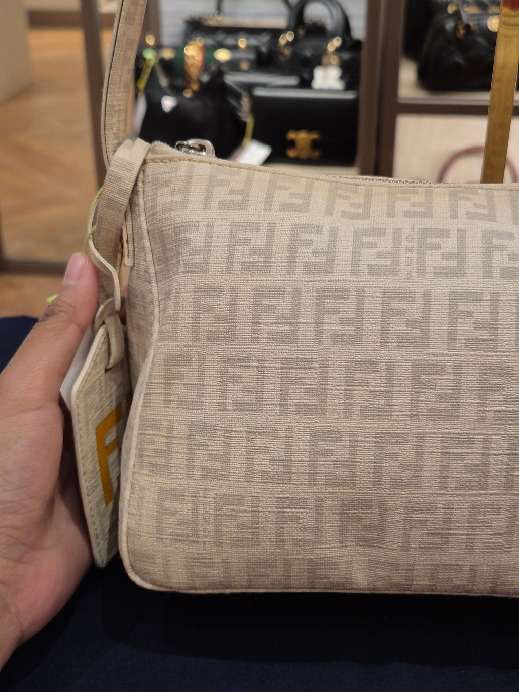 Fendi Zucchino Shoulder FF Ivory
