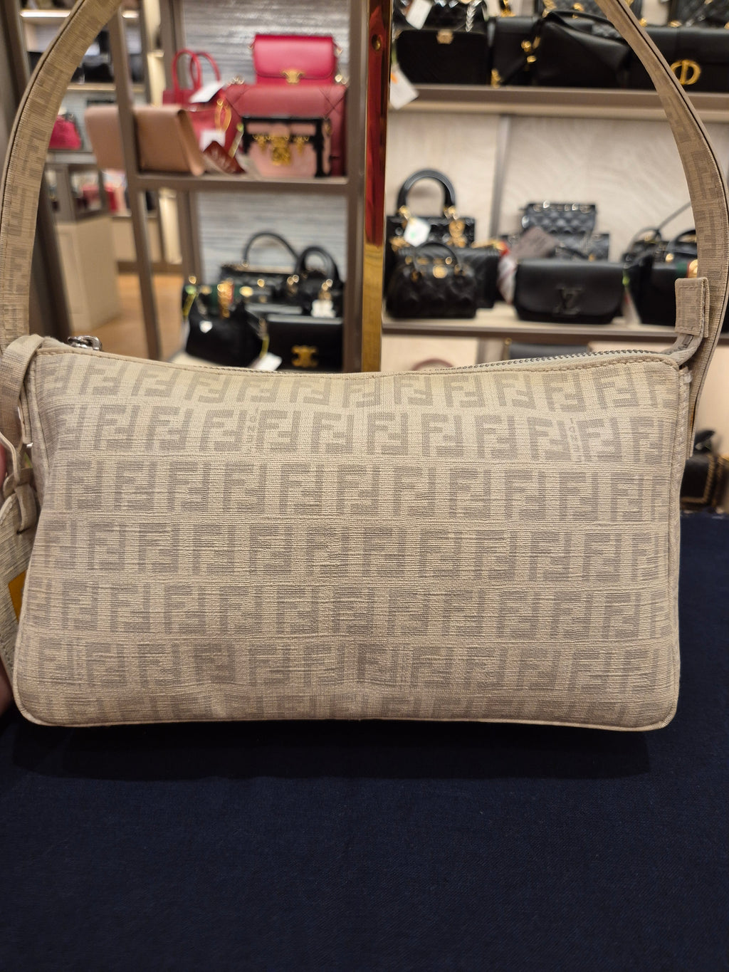 Fendi Zucchino Shoulder FF Ivory