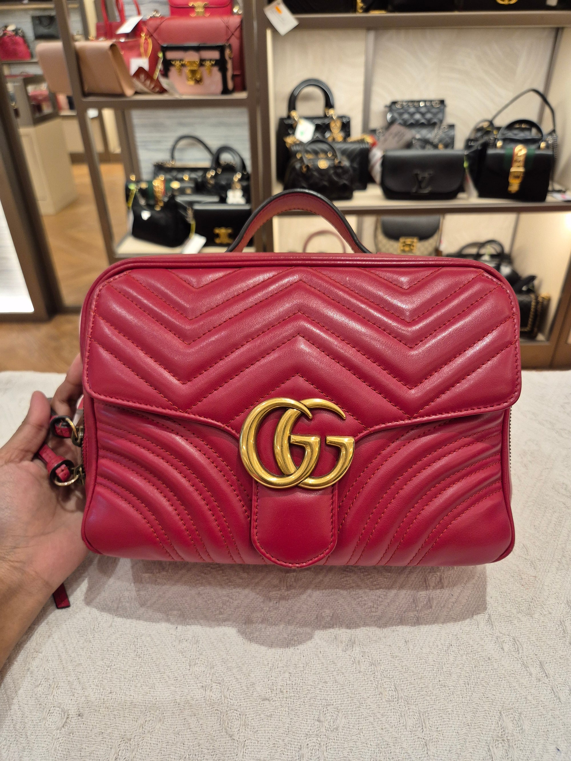 Gucci Marmont Top Handle Red