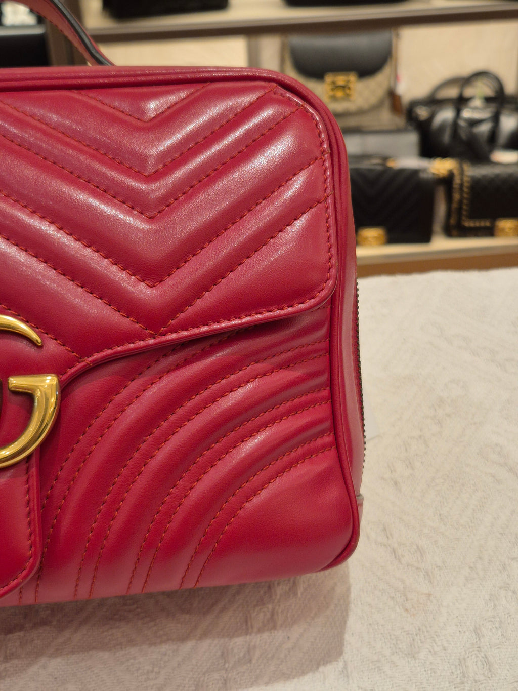 Gucci Marmont Top Handle Red