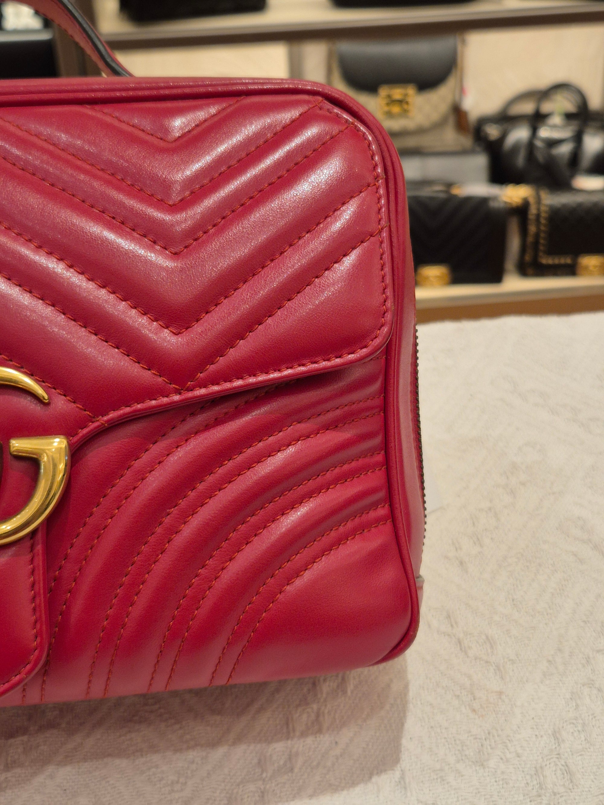 Gucci Marmont Top Handle Red