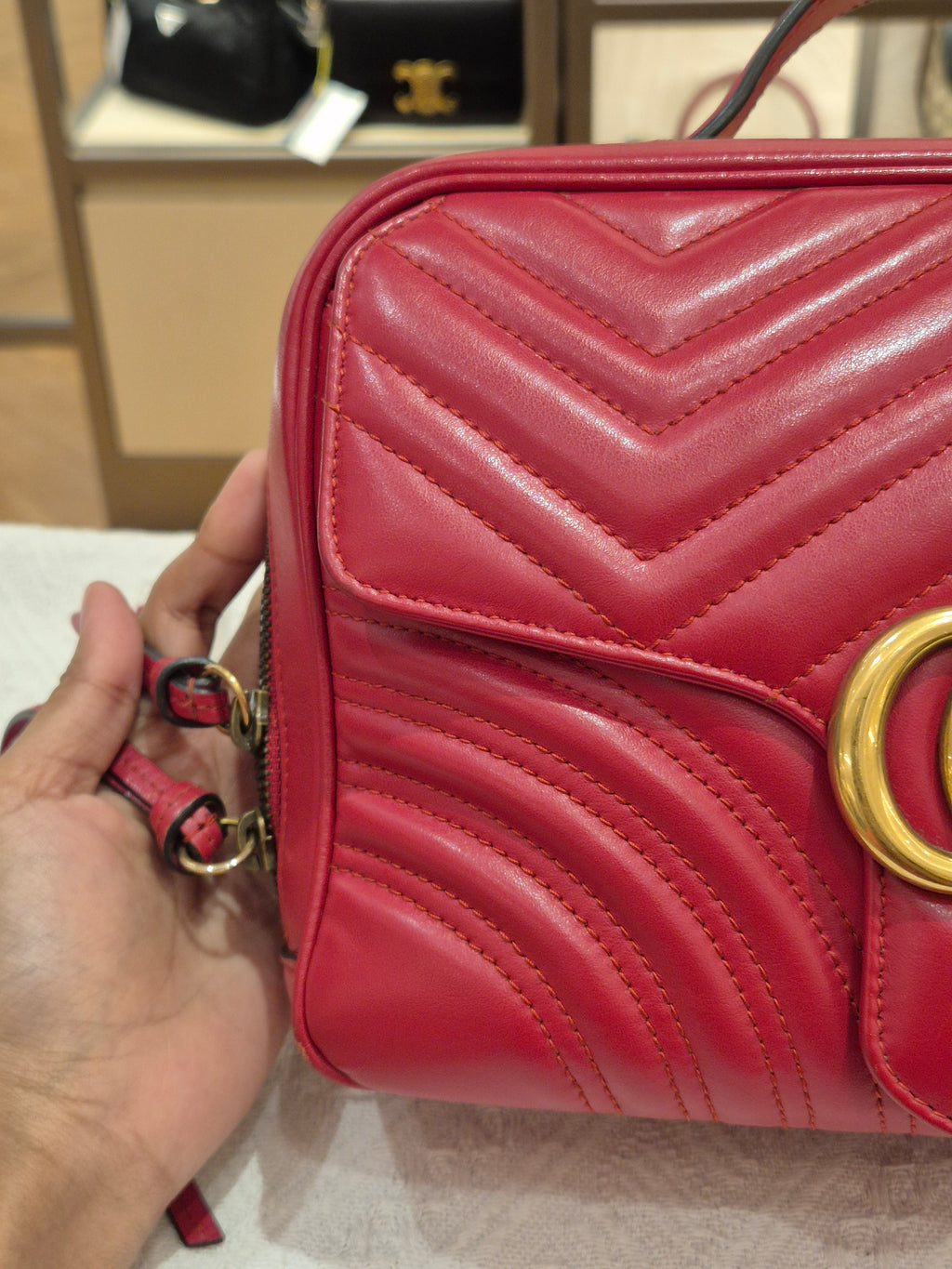 Gucci Marmont Top Handle Red