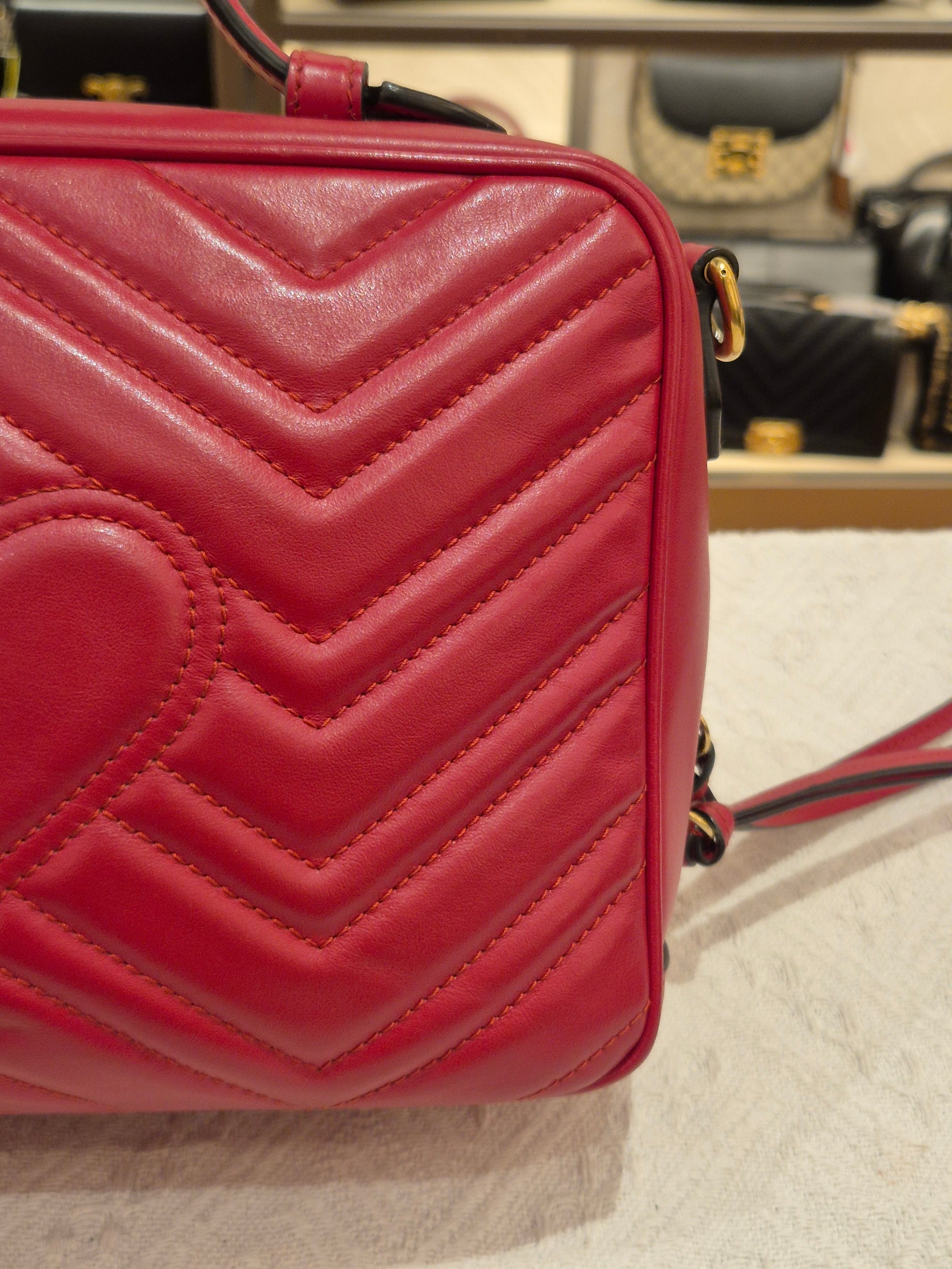 Gucci Marmont Top Handle Red