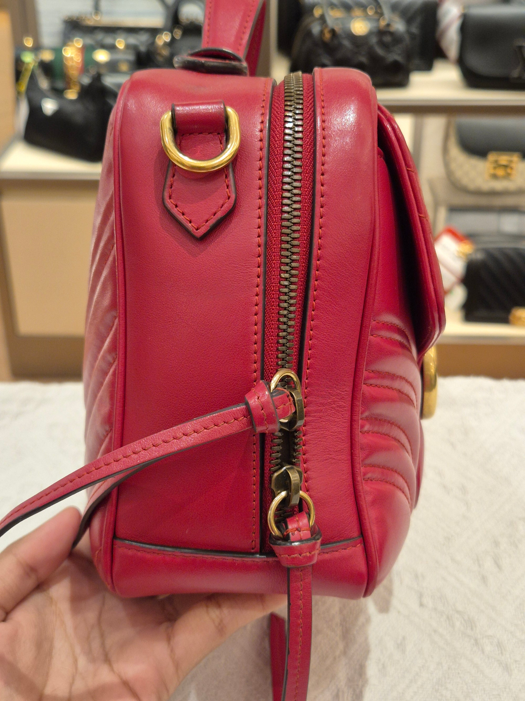 Gucci Marmont Top Handle Red