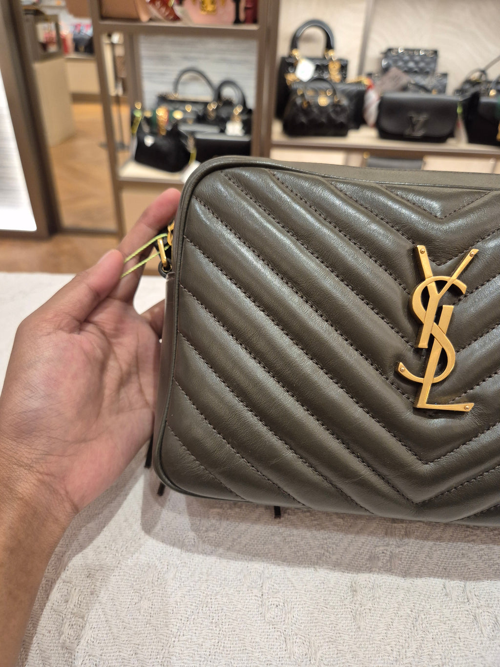 Yves Saint Laurent LouLou Camera bag Seaweed