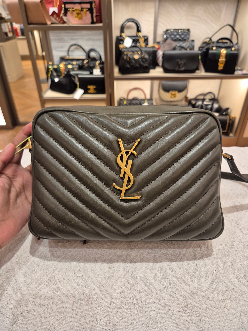 Yves Saint Laurent LouLou Camera bag Seaweed
