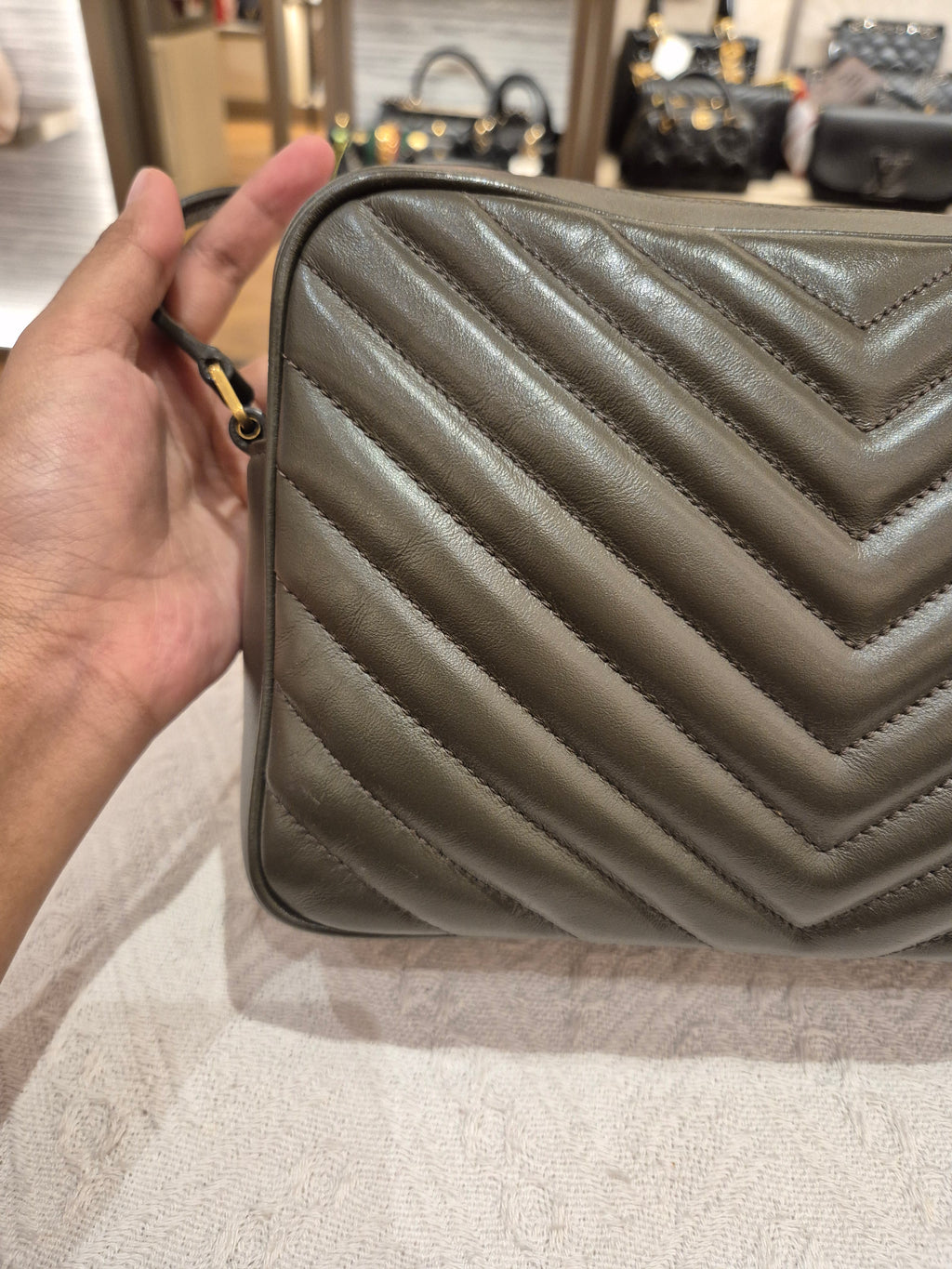 Yves Saint Laurent LouLou Camera bag Seaweed