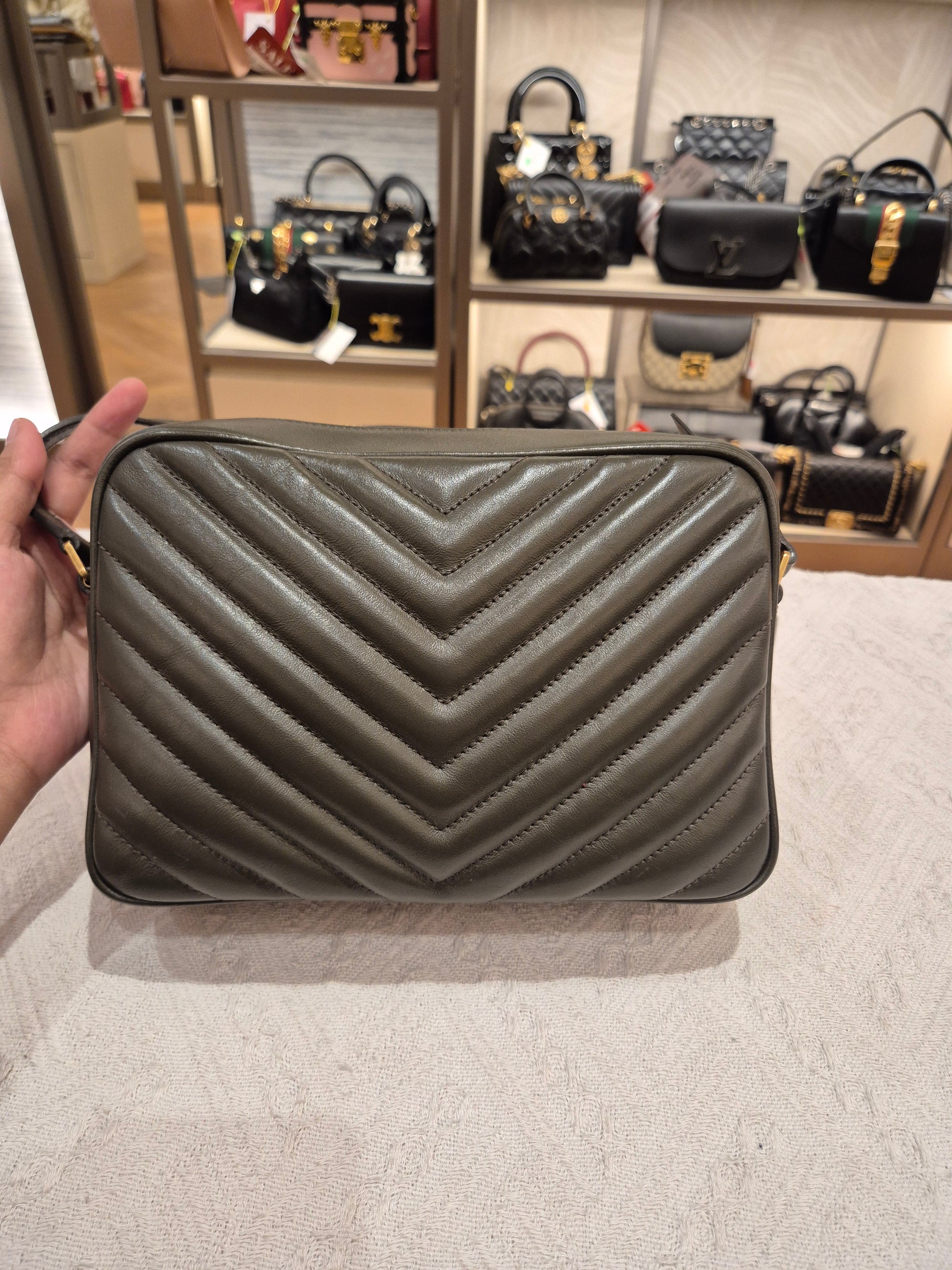 Yves Saint Laurent LouLou Camera bag Seaweed