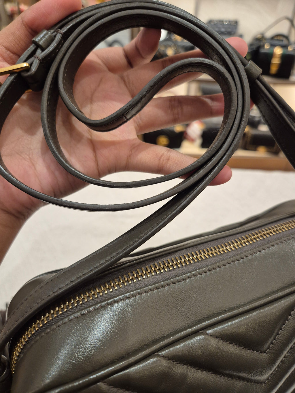 Yves Saint Laurent LouLou Camera bag Seaweed