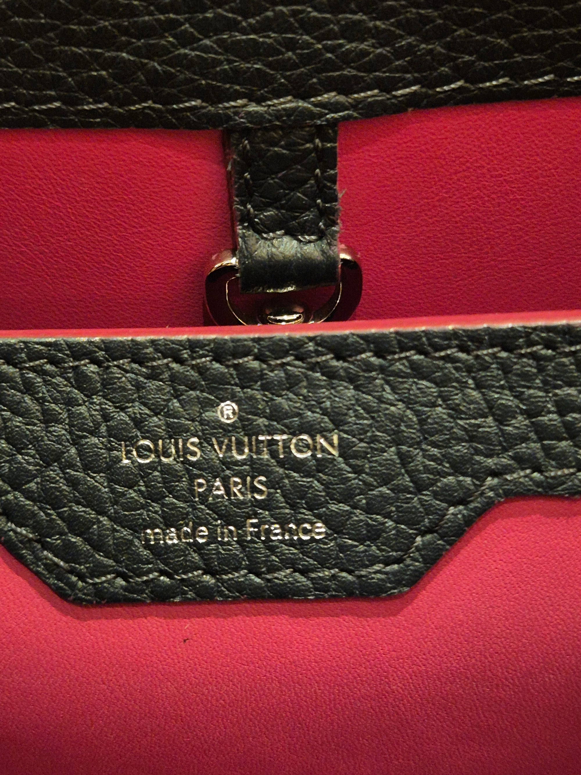 Louis Vuitton Capucines MM Black Fuschia
