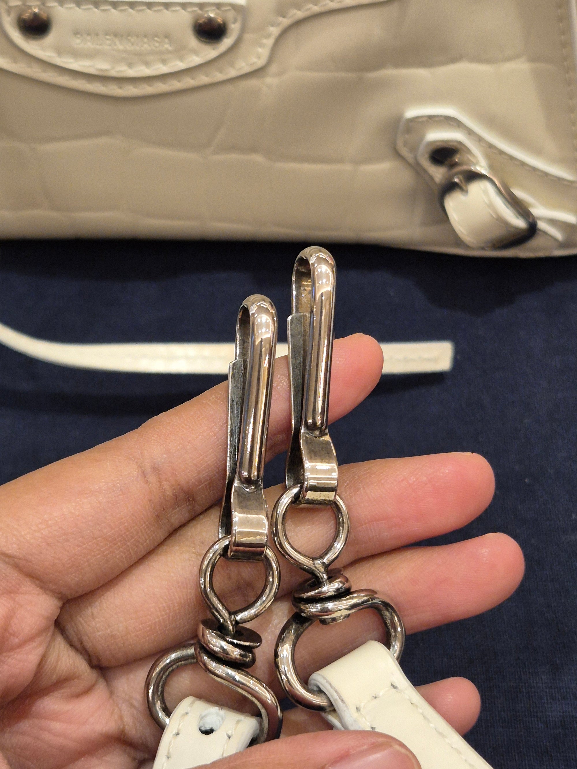 Balenciaga Neo Classic Mini Croco White