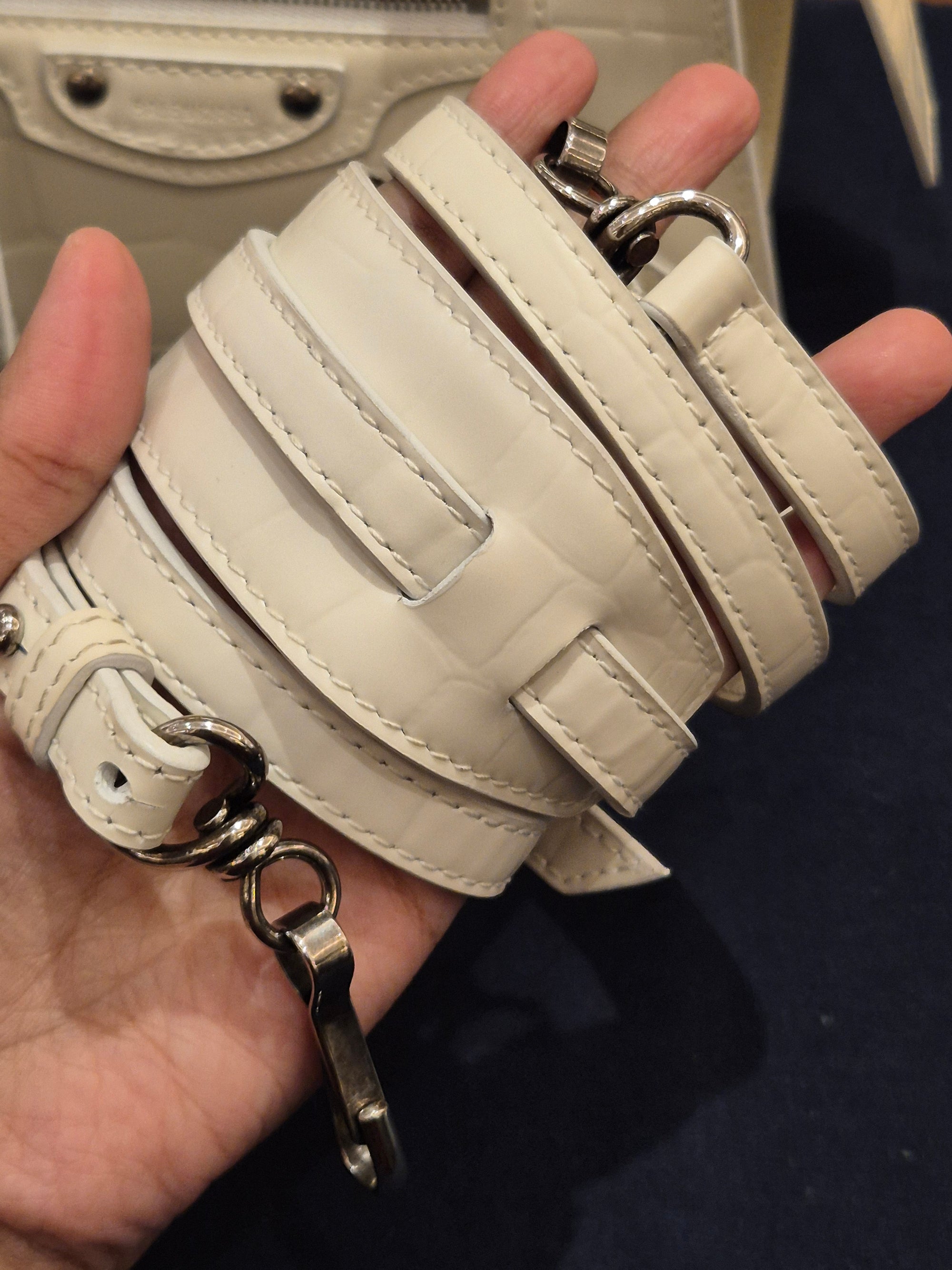 Balenciaga Neo Classic Mini Croco White