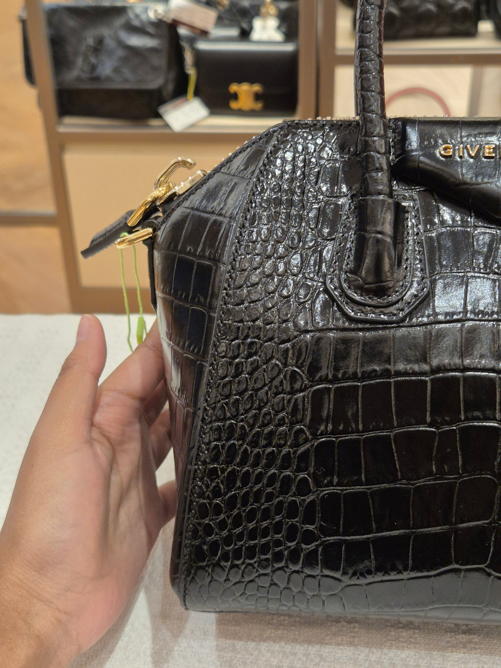 Givenchy Antigona Mini Croco Black