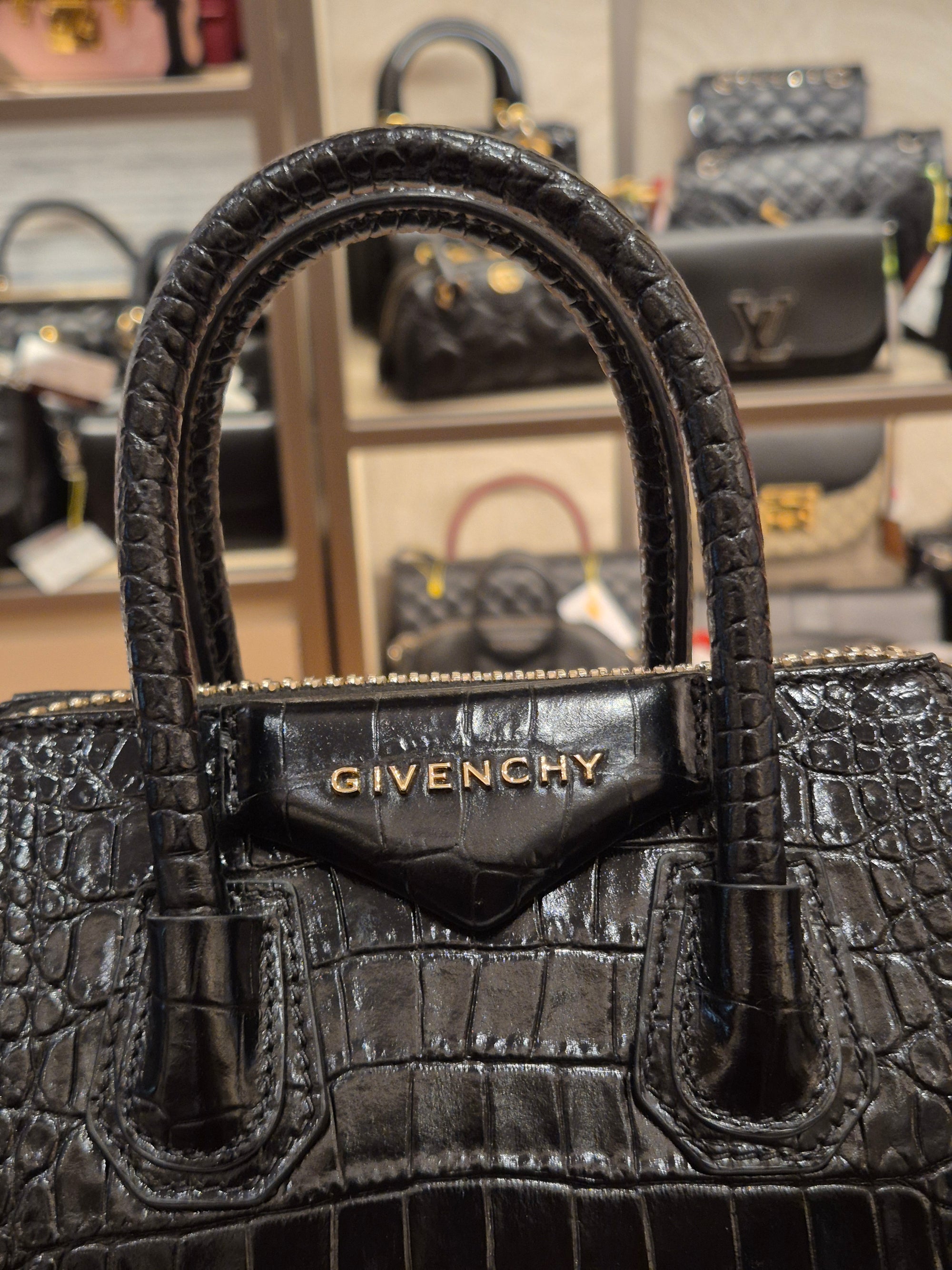 Givenchy Antigona Mini Croco Black