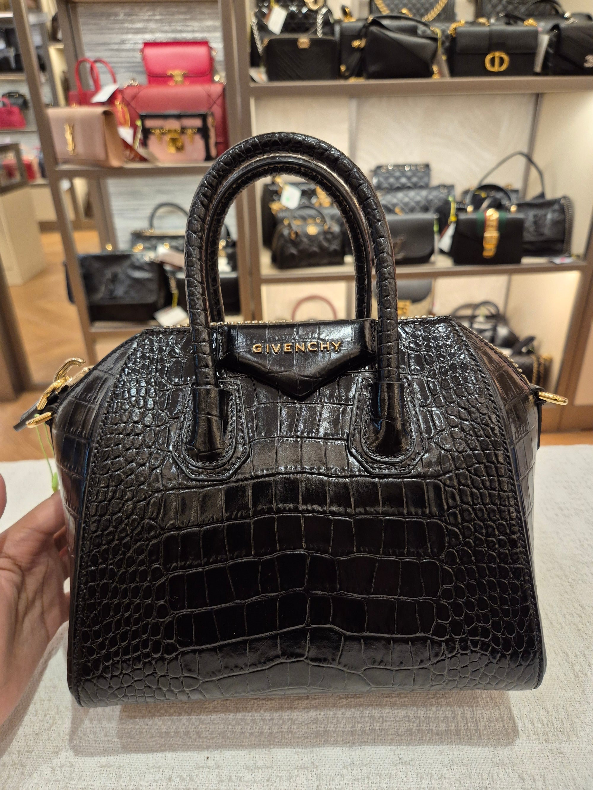 Givenchy Antigona Mini Croco Black