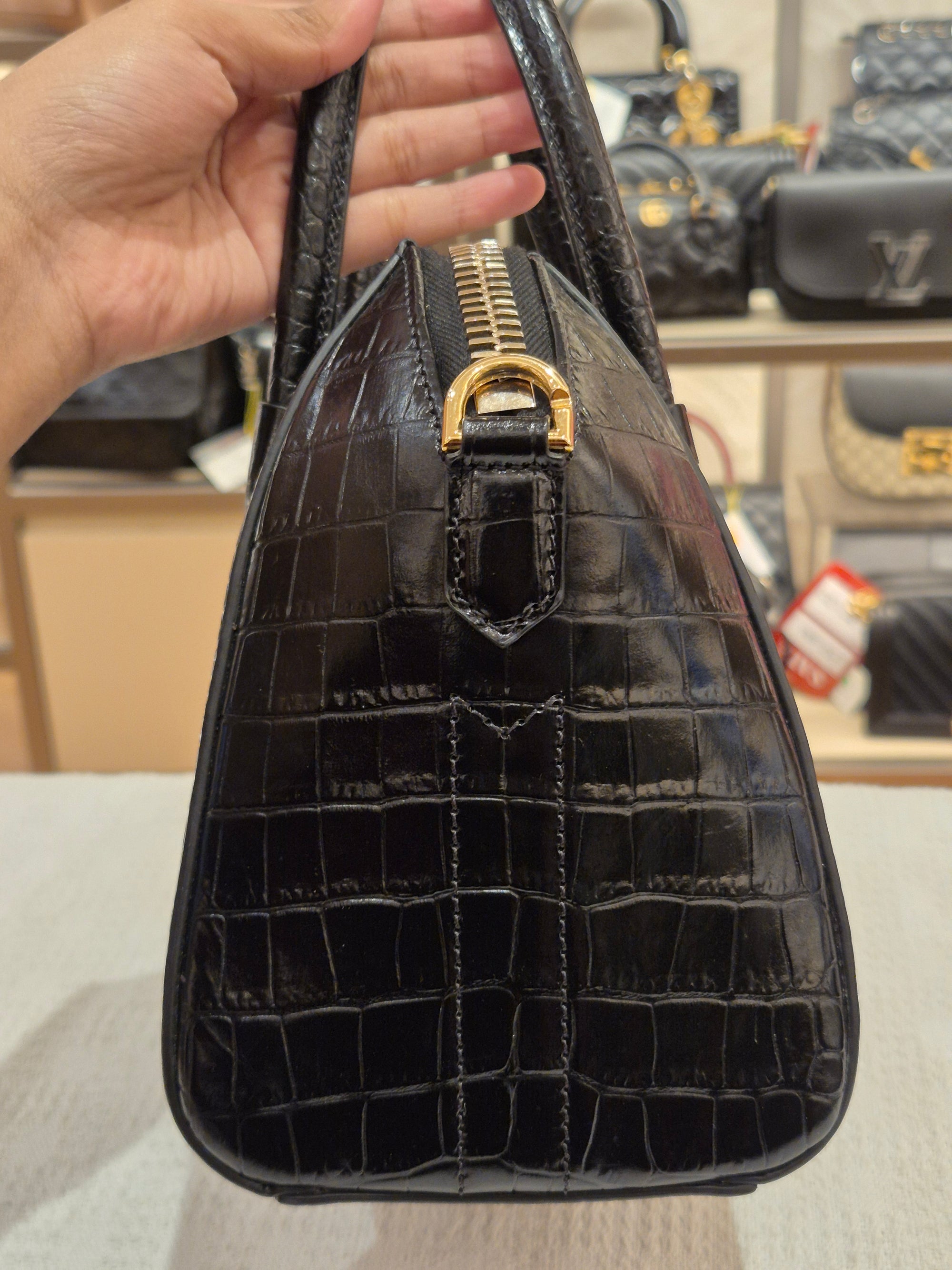Givenchy Antigona Mini Croco Black