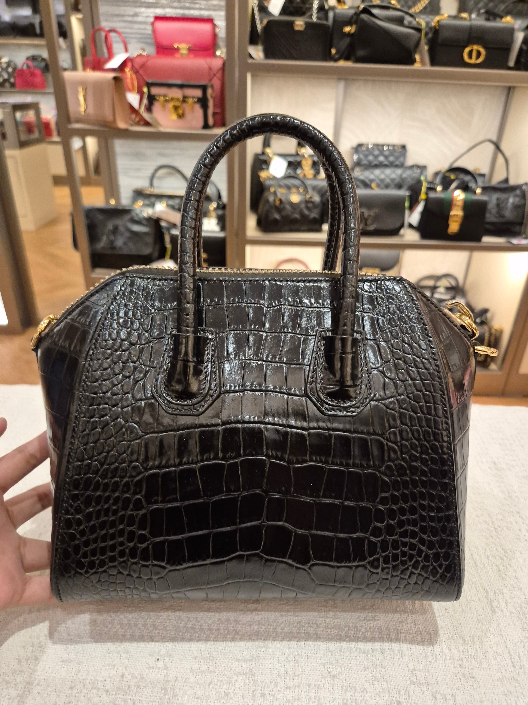 Givenchy Antigona Mini Croco Black