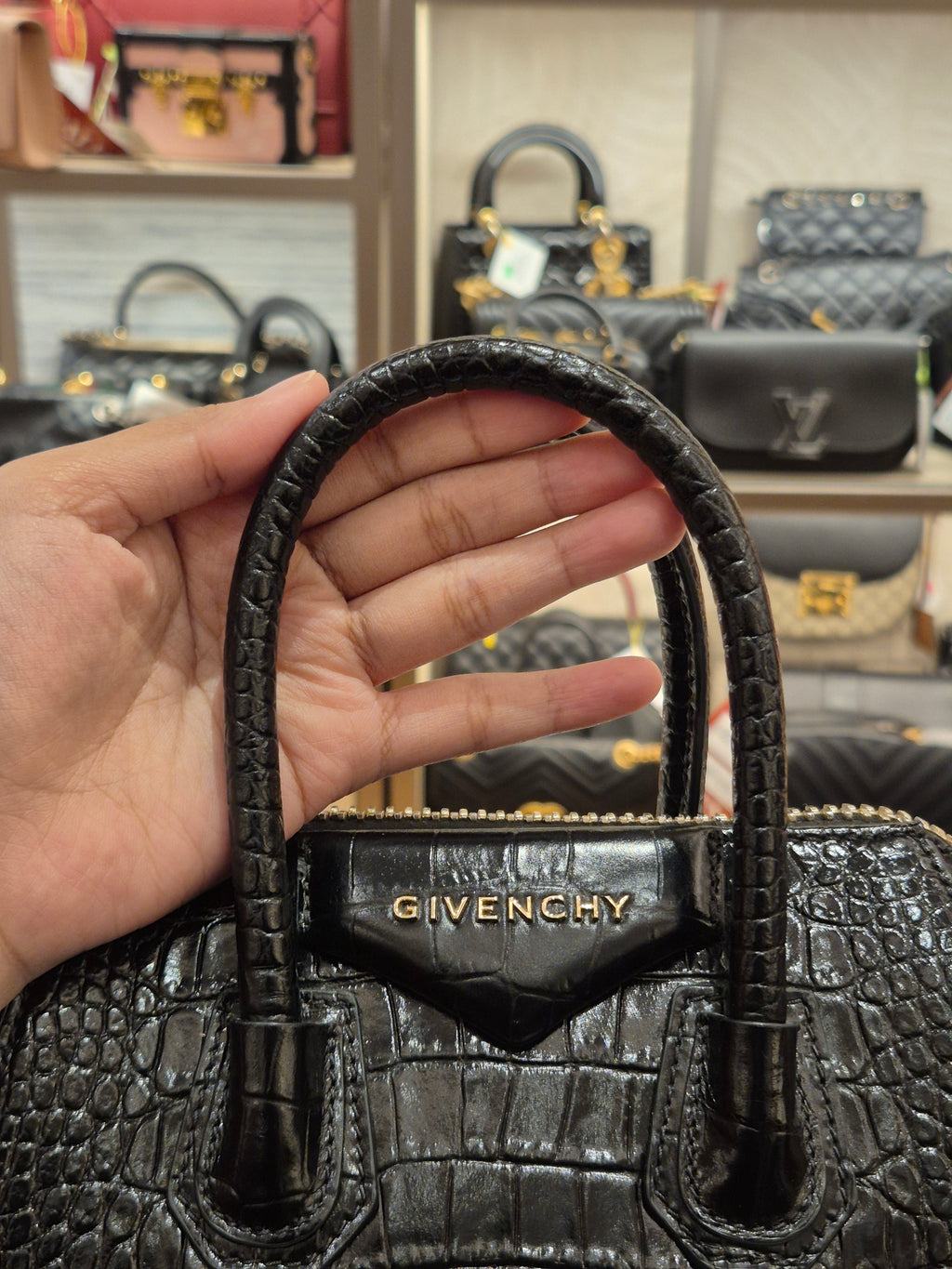 Givenchy Antigona Mini Croco Black