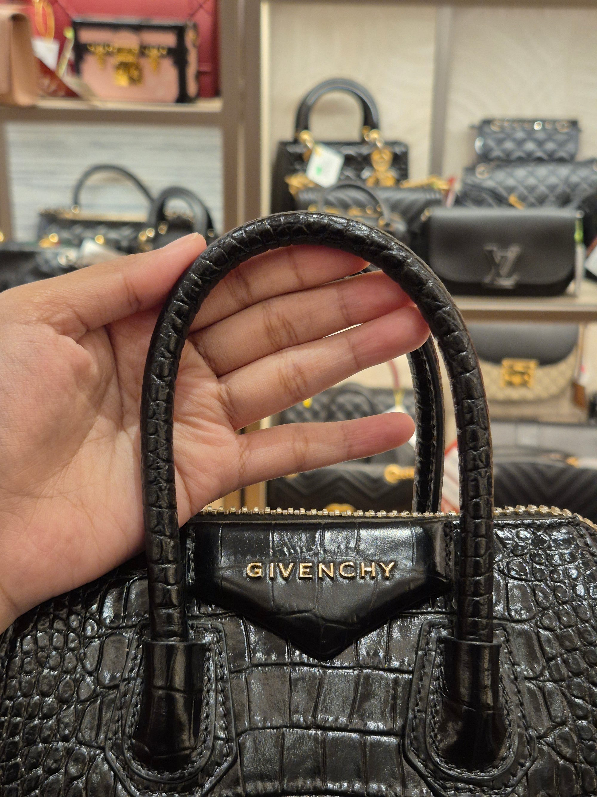 Givenchy Antigona Mini Croco Black