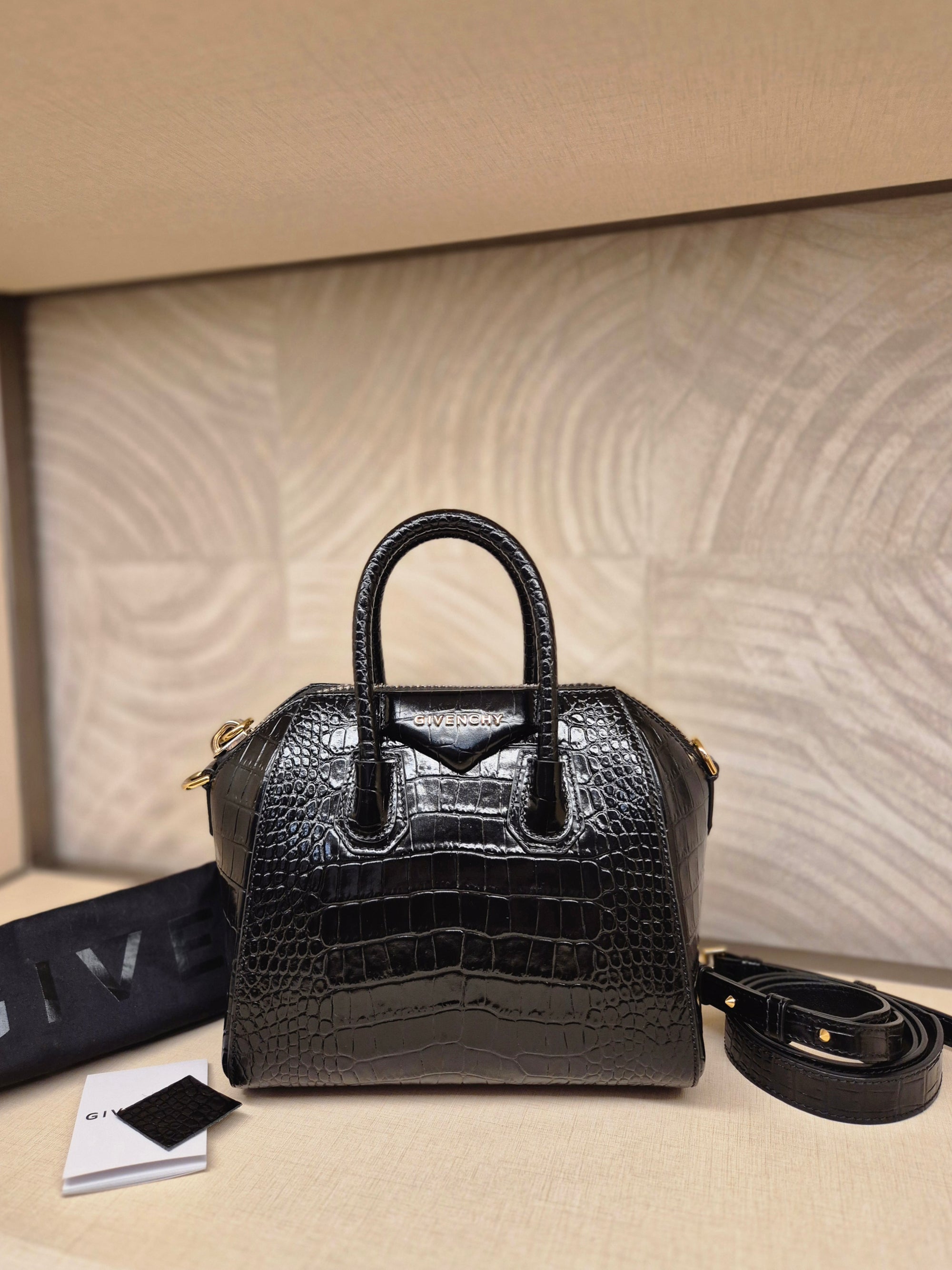 Givenchy Antigona Mini Croco Black