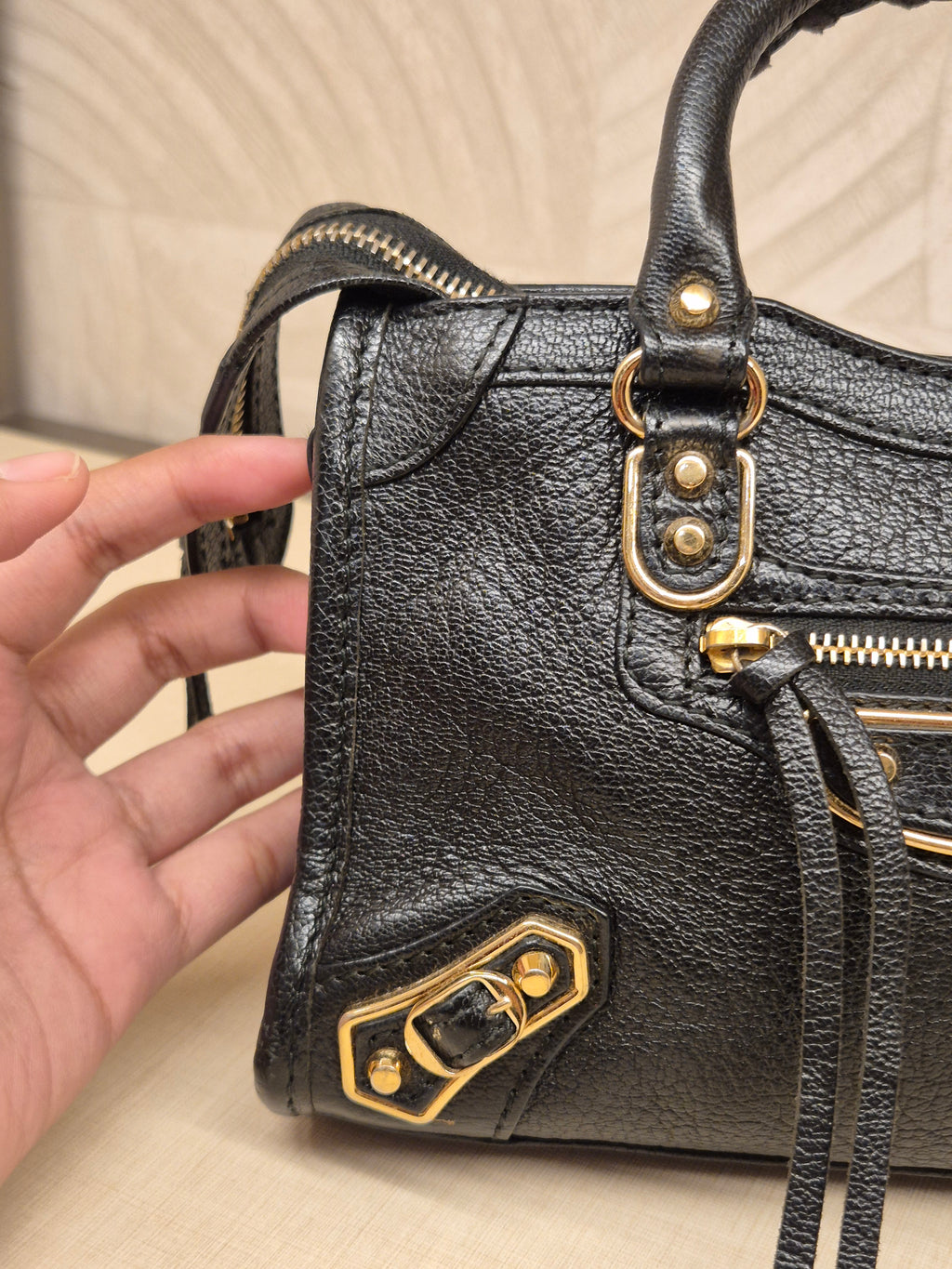 Balenciaga City Nano Edge Black GHW