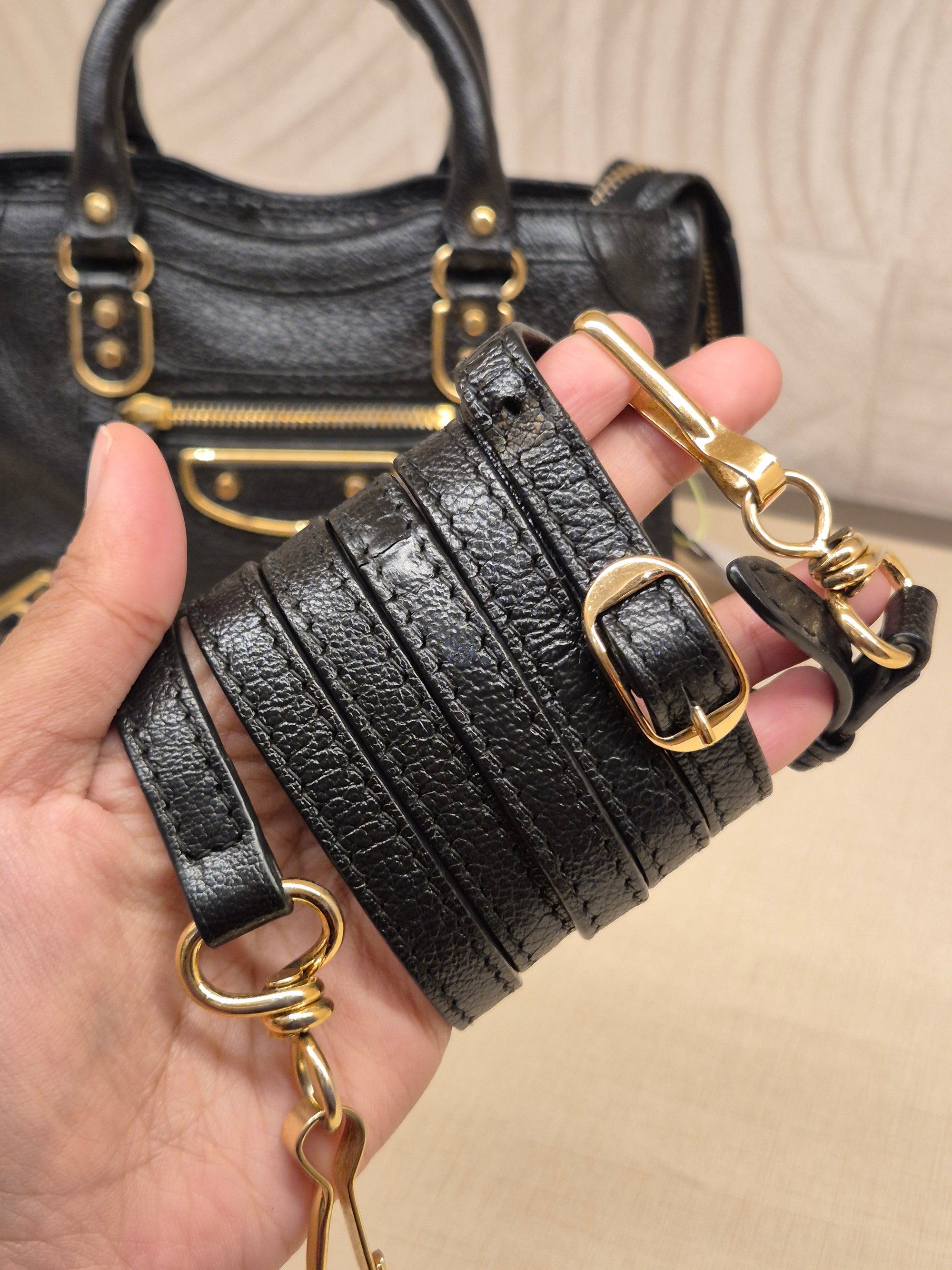 Balenciaga City Nano Edge Black GHW
