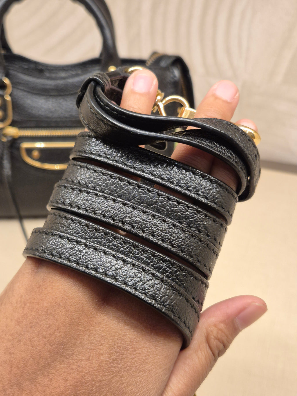 Balenciaga City Nano Edge Black GHW