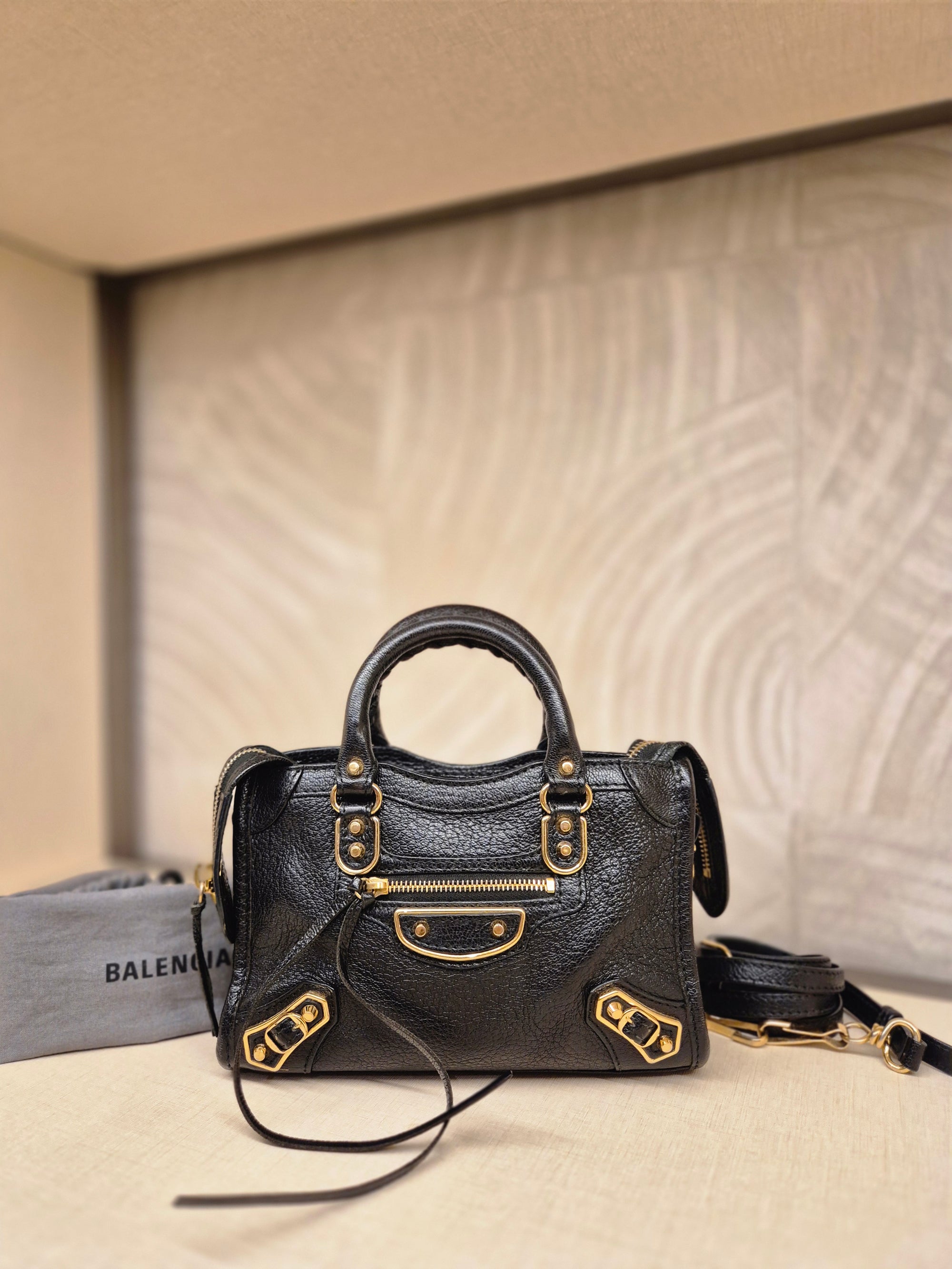 Balenciaga City Nano Edge Black GHW