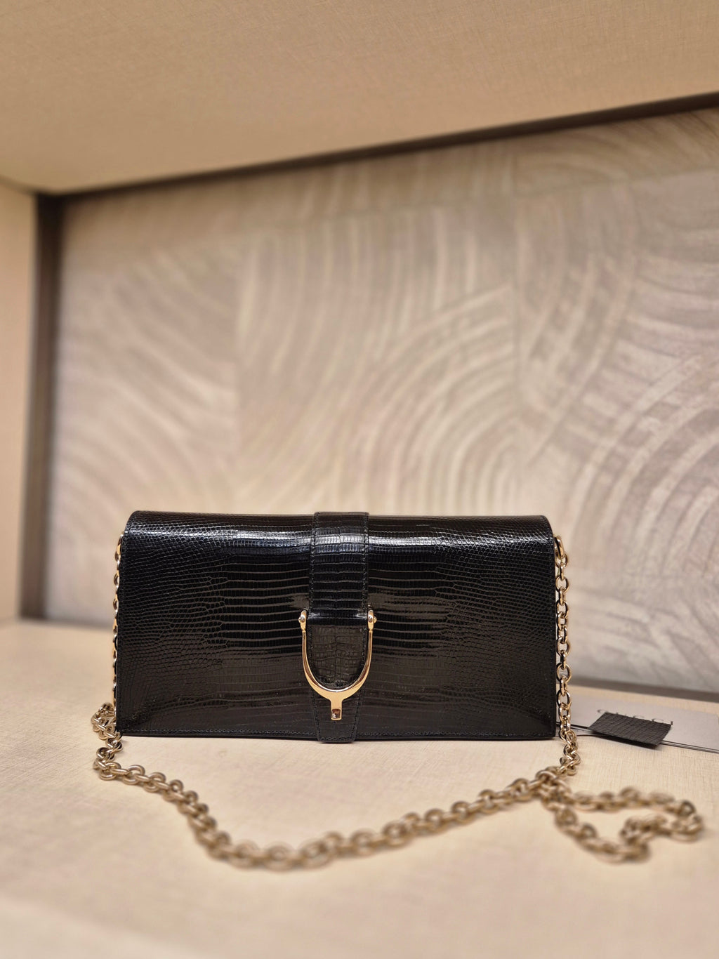 Gucci Phython Soft Stirrup Clutch Chain