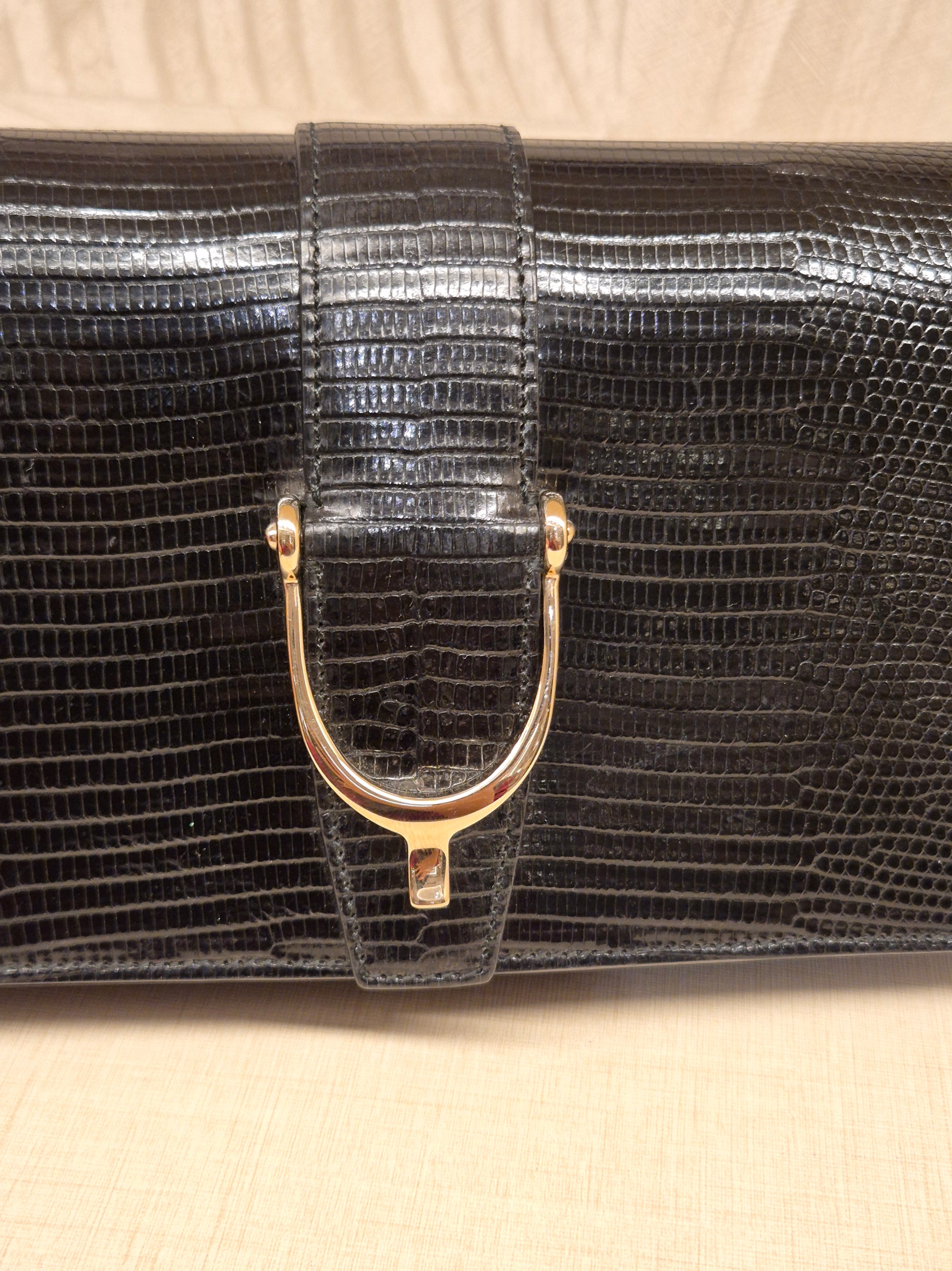 Gucci Phython Soft Stirrup Clutch Chain