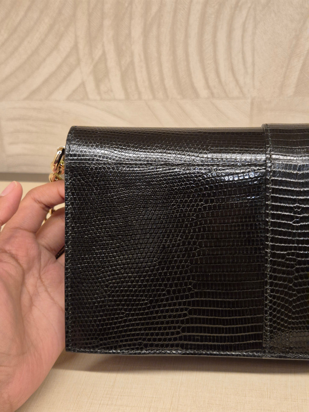 Gucci Phython Soft Stirrup Clutch Chain
